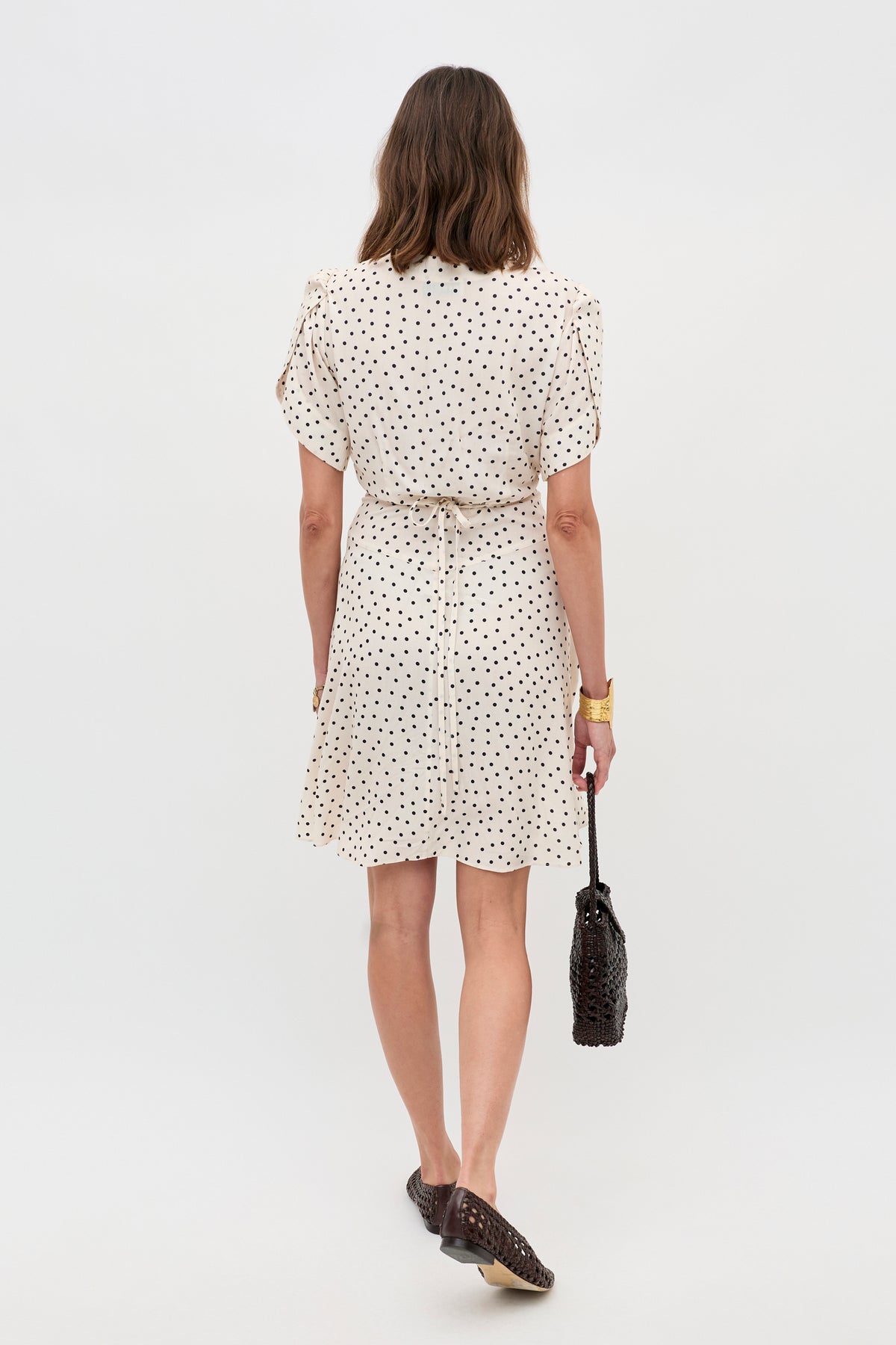 Sakura Mini Dress in White Layla Dot Ivory
