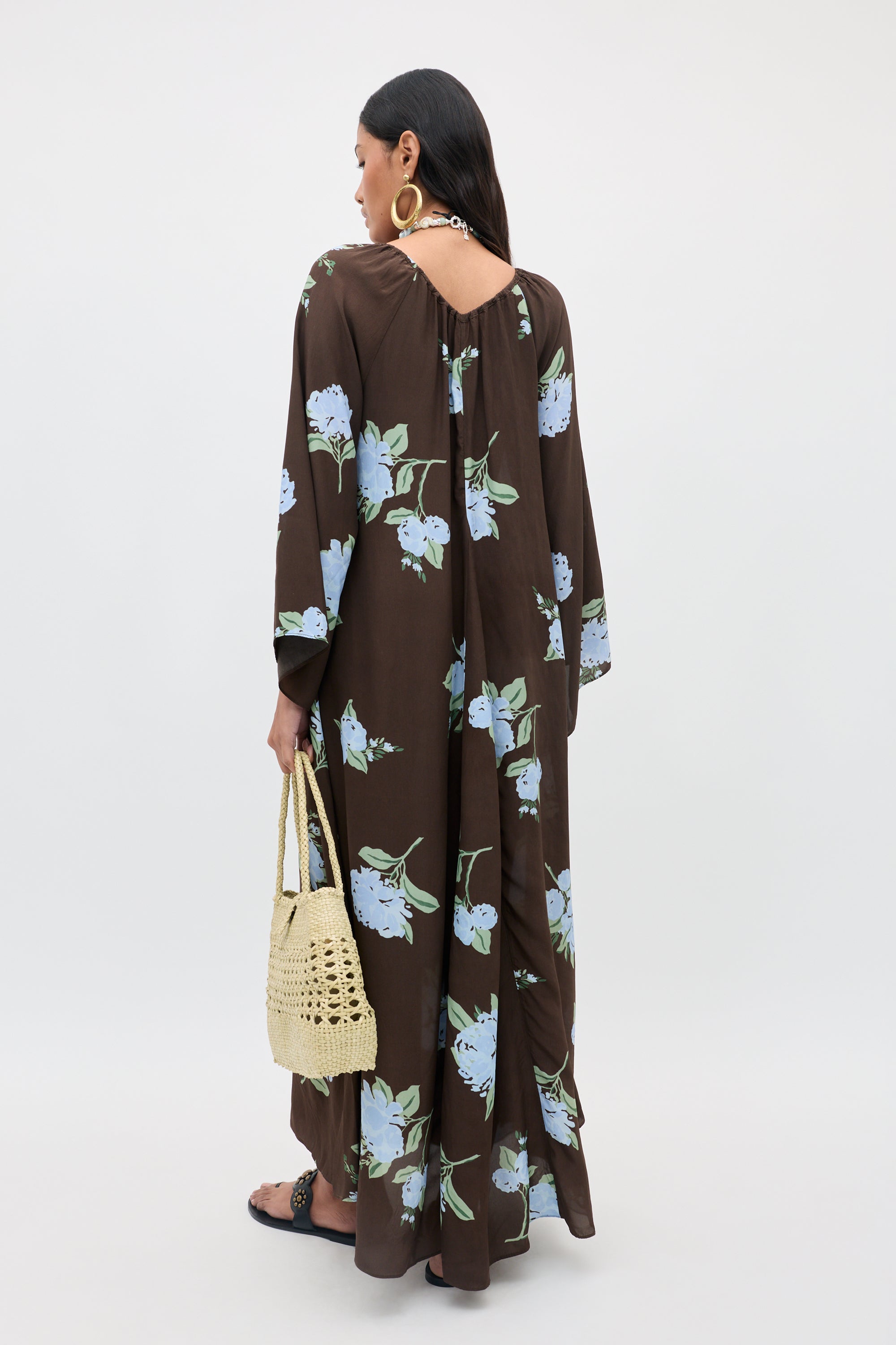 【さゆりん 】LesCopains レコパン ワンピース Lianne Midi Dress in Peonies Scatter Brown | RIXO USA ⋆