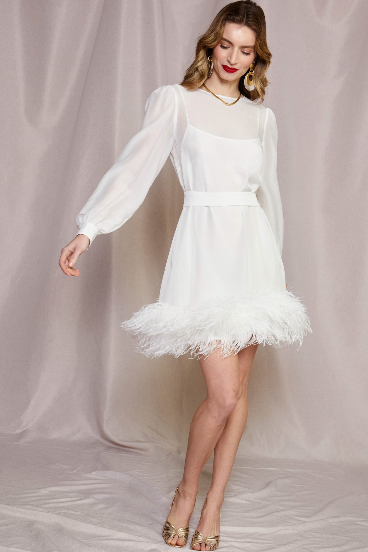 Letty Silk Mini Dress in Ivory | RIXO USA Letty Silk Mini Dress in Ivory | RIXO USA