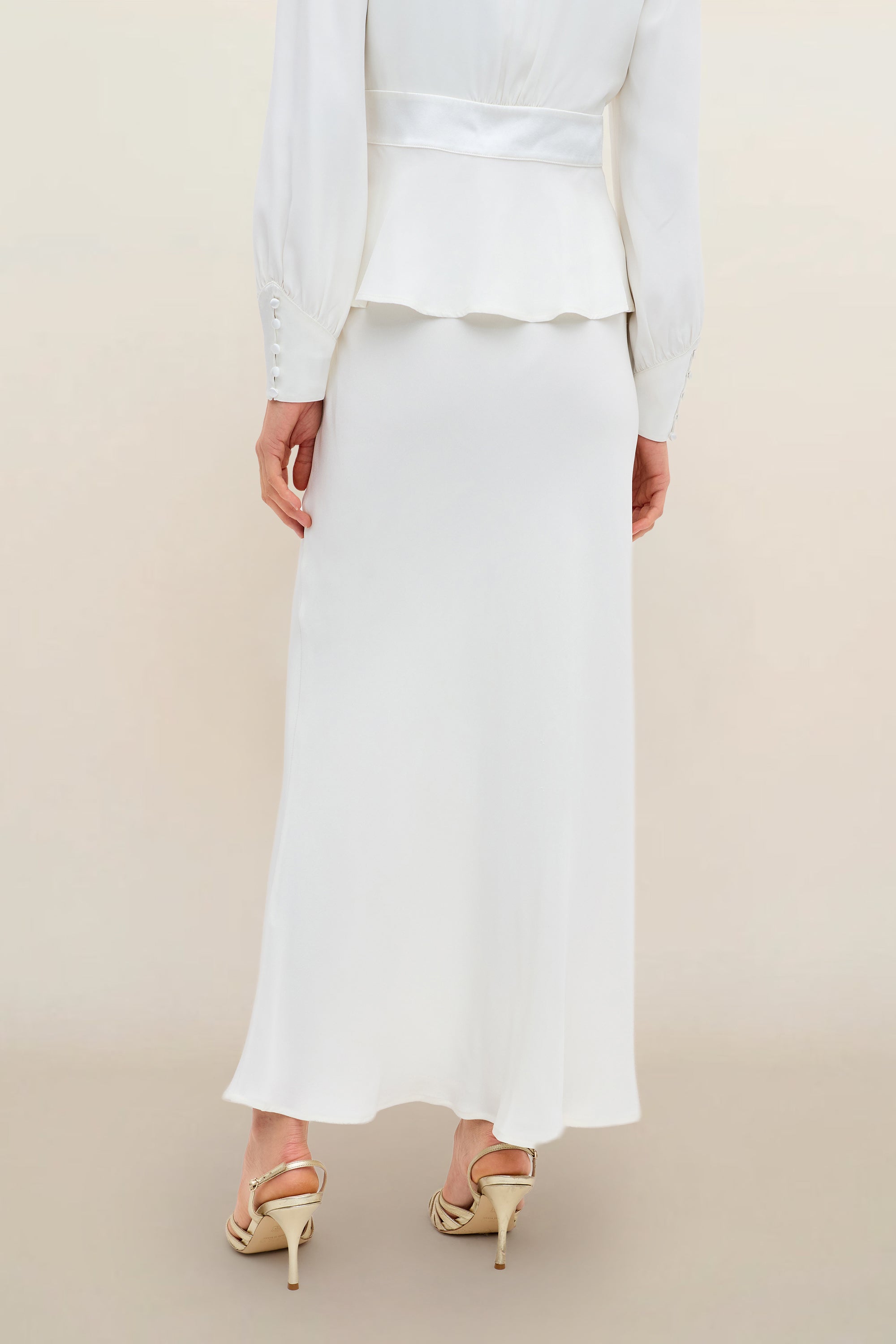 スカート Bed&Breakfast Silk Crape Skirt Joan Silk Skirt in Ivory Satin Back Silk Crepe | RIXO USA ⋆