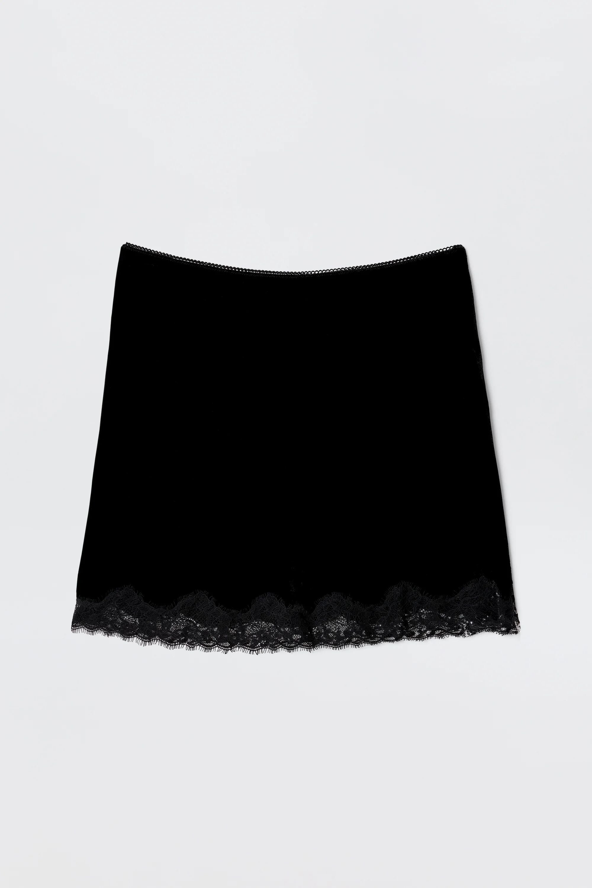 Kornelia Silk-Velvet Mini Skirt in Black | RIXO ⋆