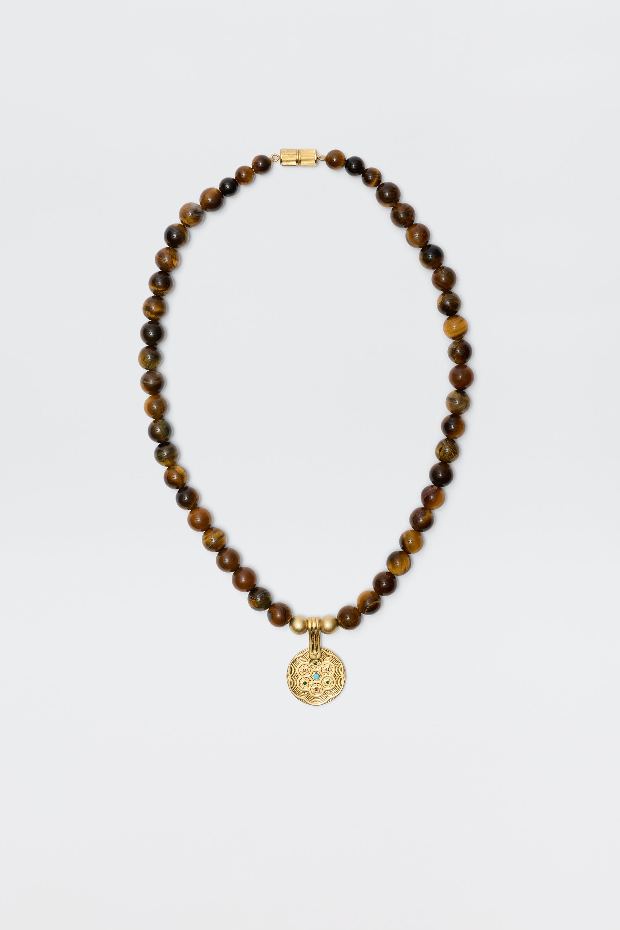 Ischia 18ct Gold Plated Necklace in Brown | RIXO USA ⋆