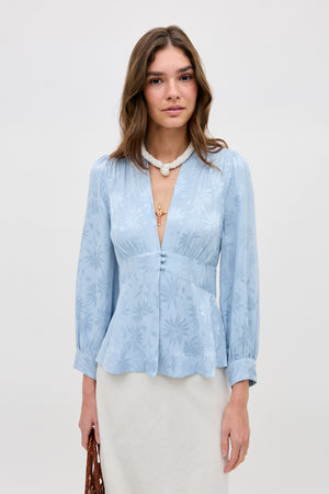 Lea - Daisy Jacquard Bluebell