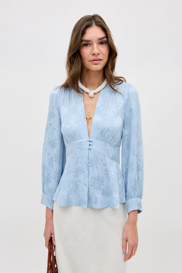Lea - Daisy Jacquard Bluebell