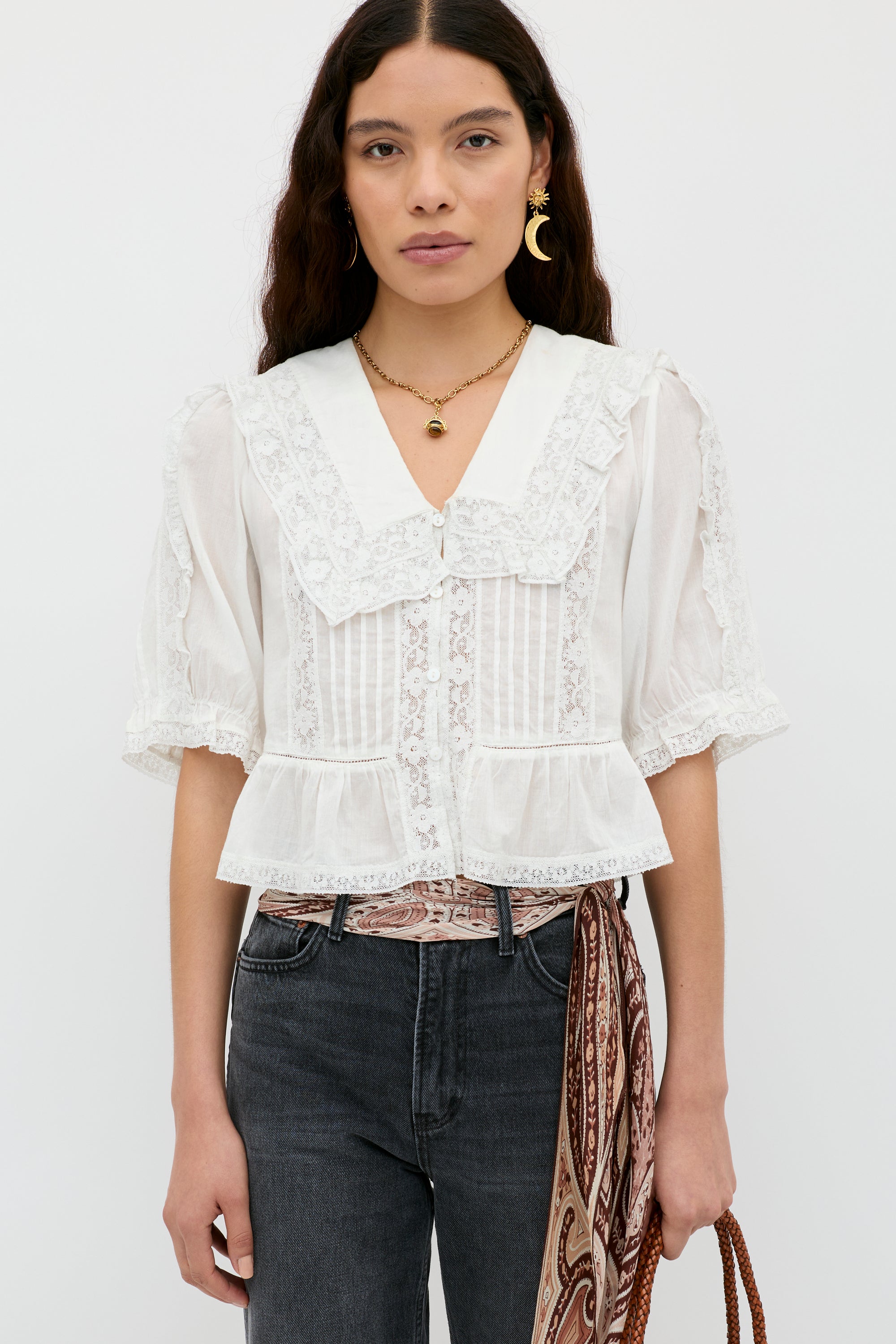 Ellery Cotton Blouse in White