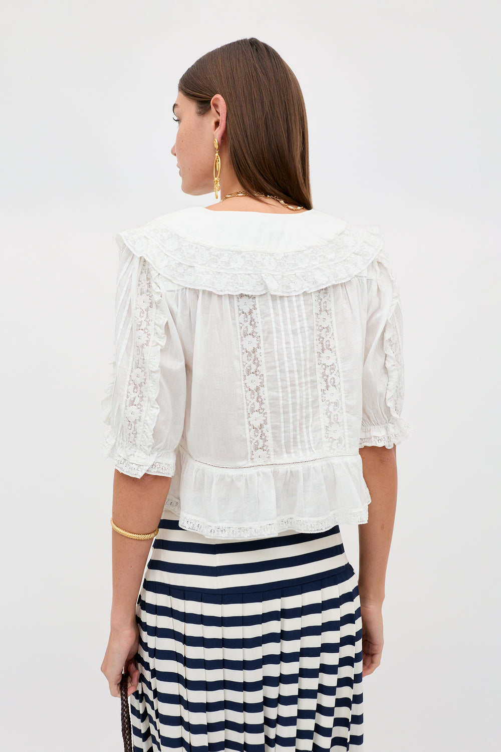 Ellery Knot Sleeve Tie Front Shirt White