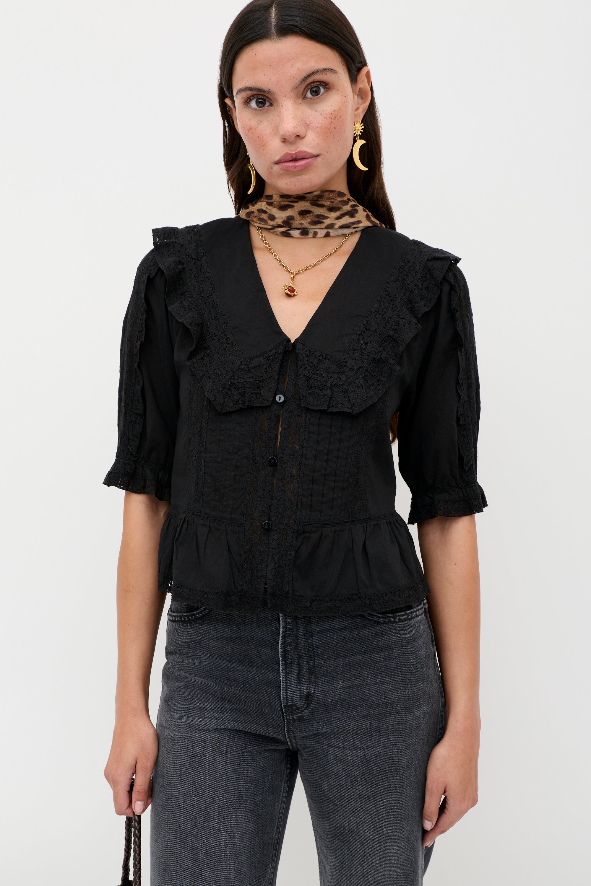 Ellery Cotton Blouse in Black | RIXO USA ⋆