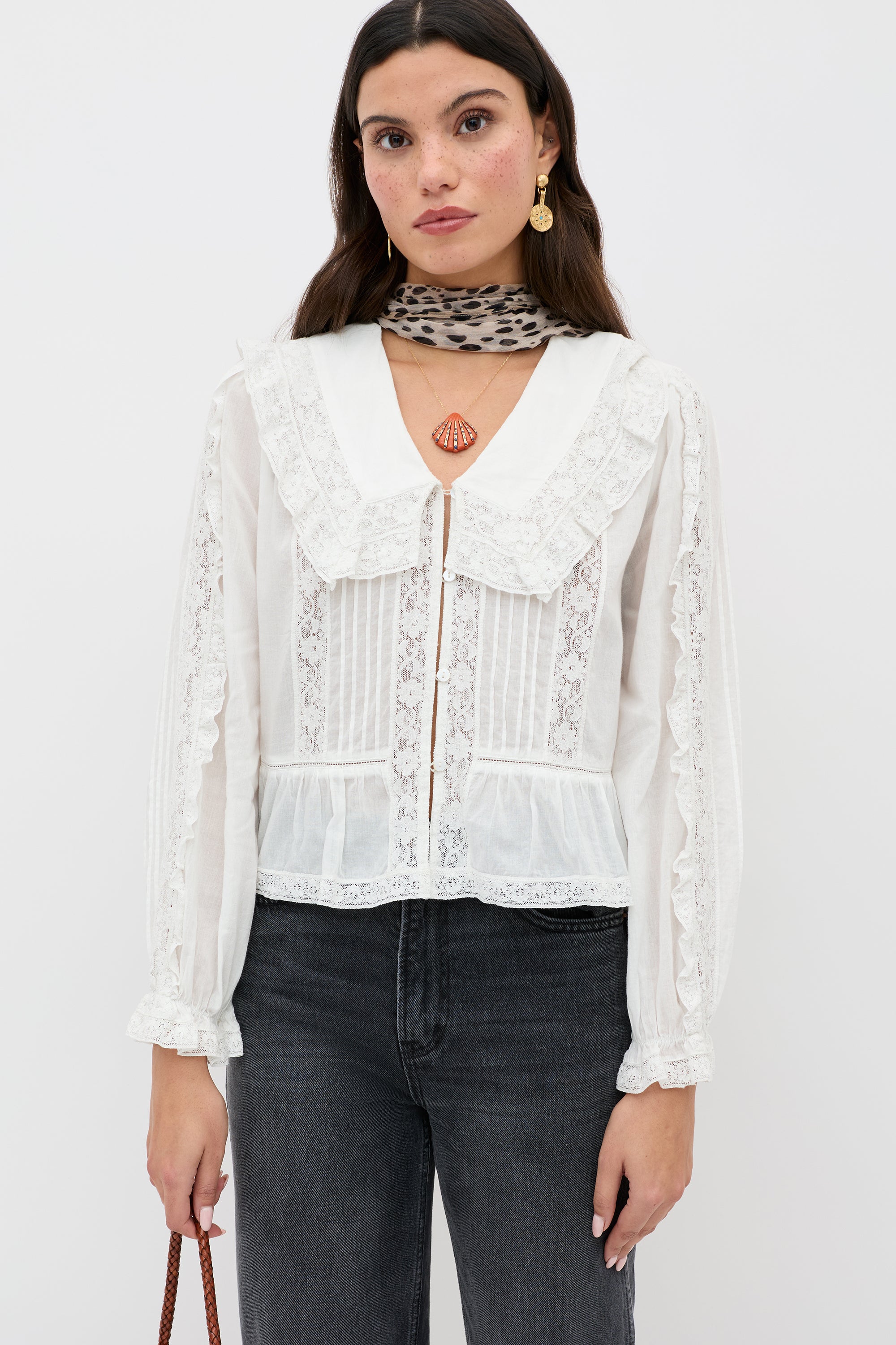 Maribelle Cotton Blouse in Ivory