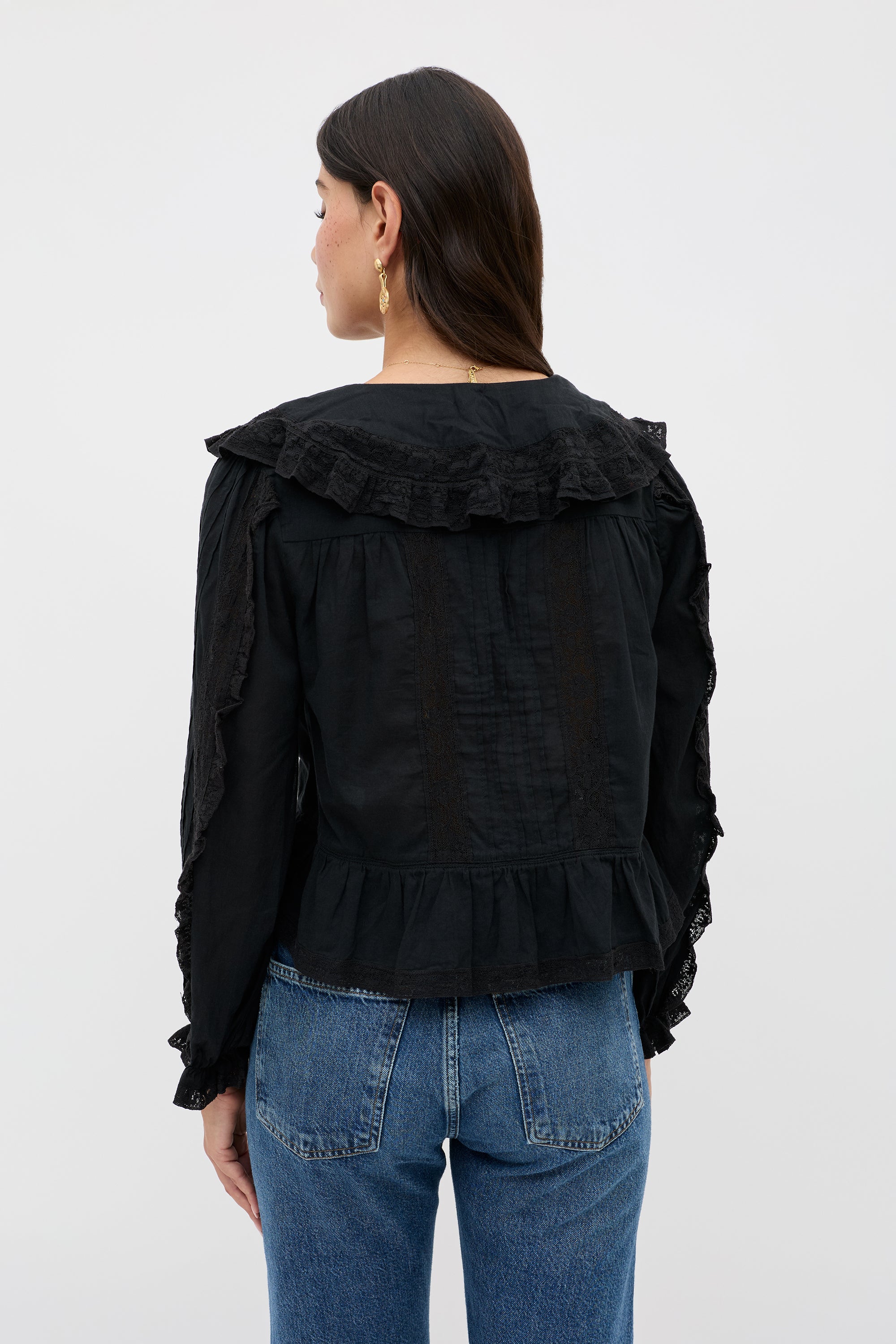 Maribelle Cotton Blouse in Black | RIXO USA ⋆