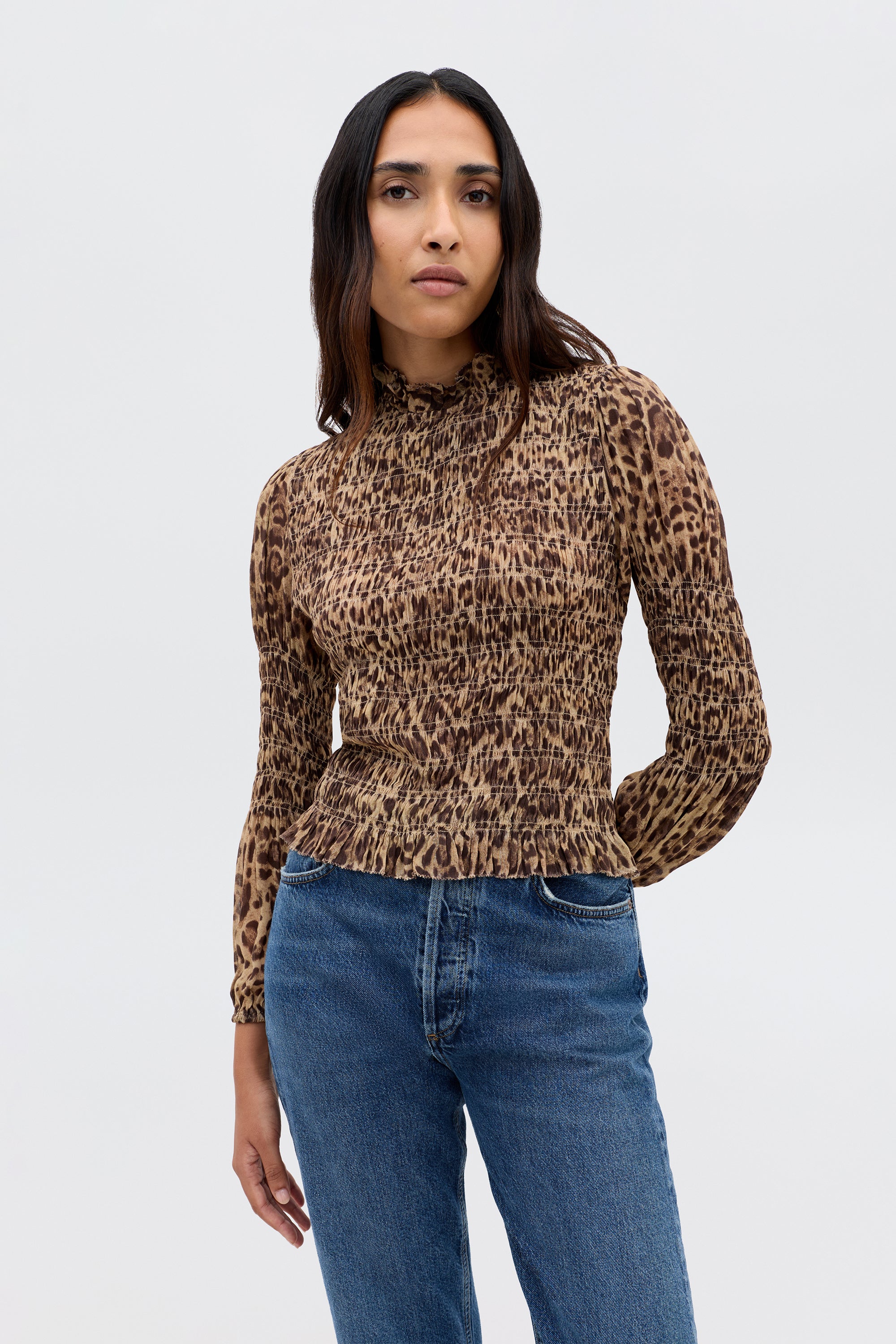 Gardenia Top in Mila Leopard Brown | RIXO USA ⋆