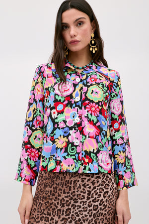 Ginette - Ikat Bloom Charcoal