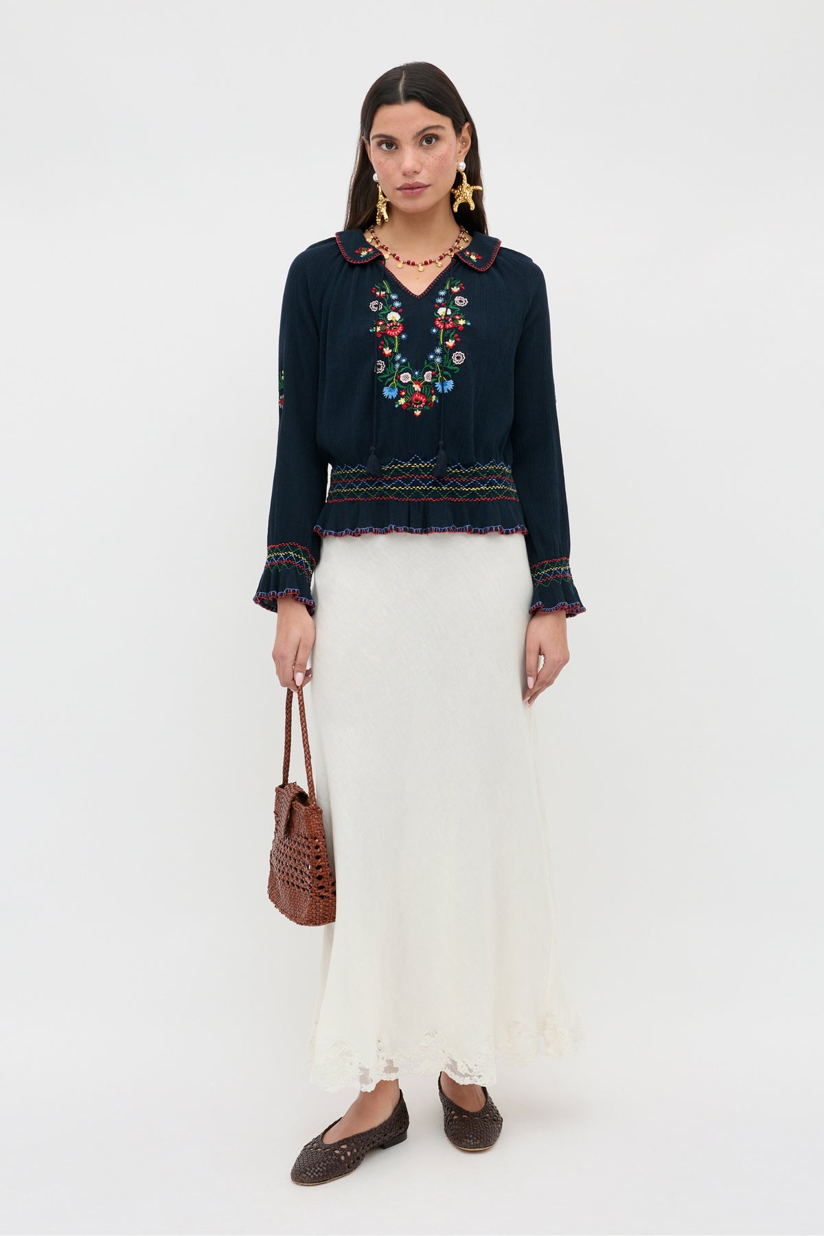 Sofira - Petunia Embroidery Navy