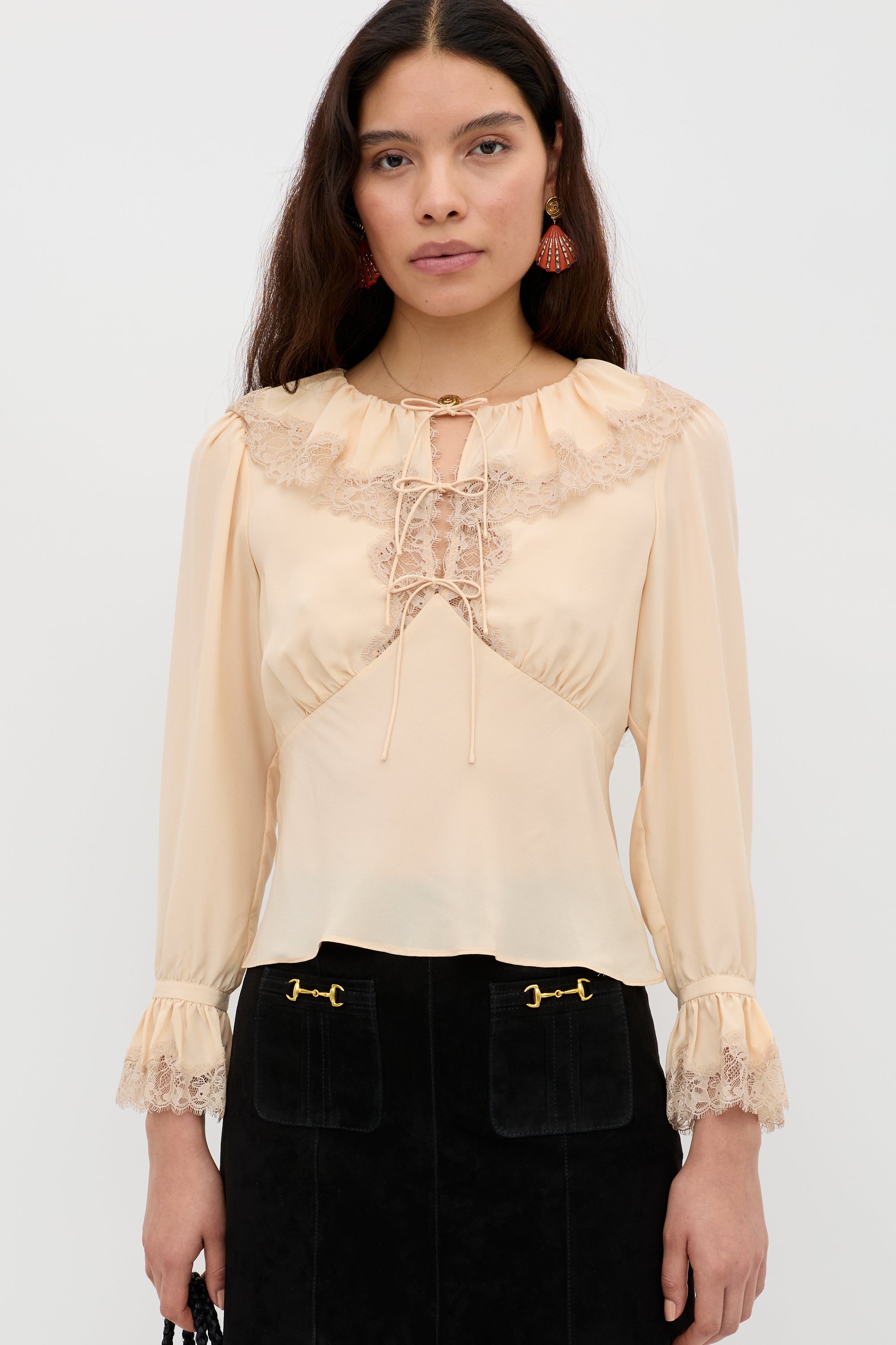 Aimme Silk Blouse in Cream Shell | RIXO ⋆