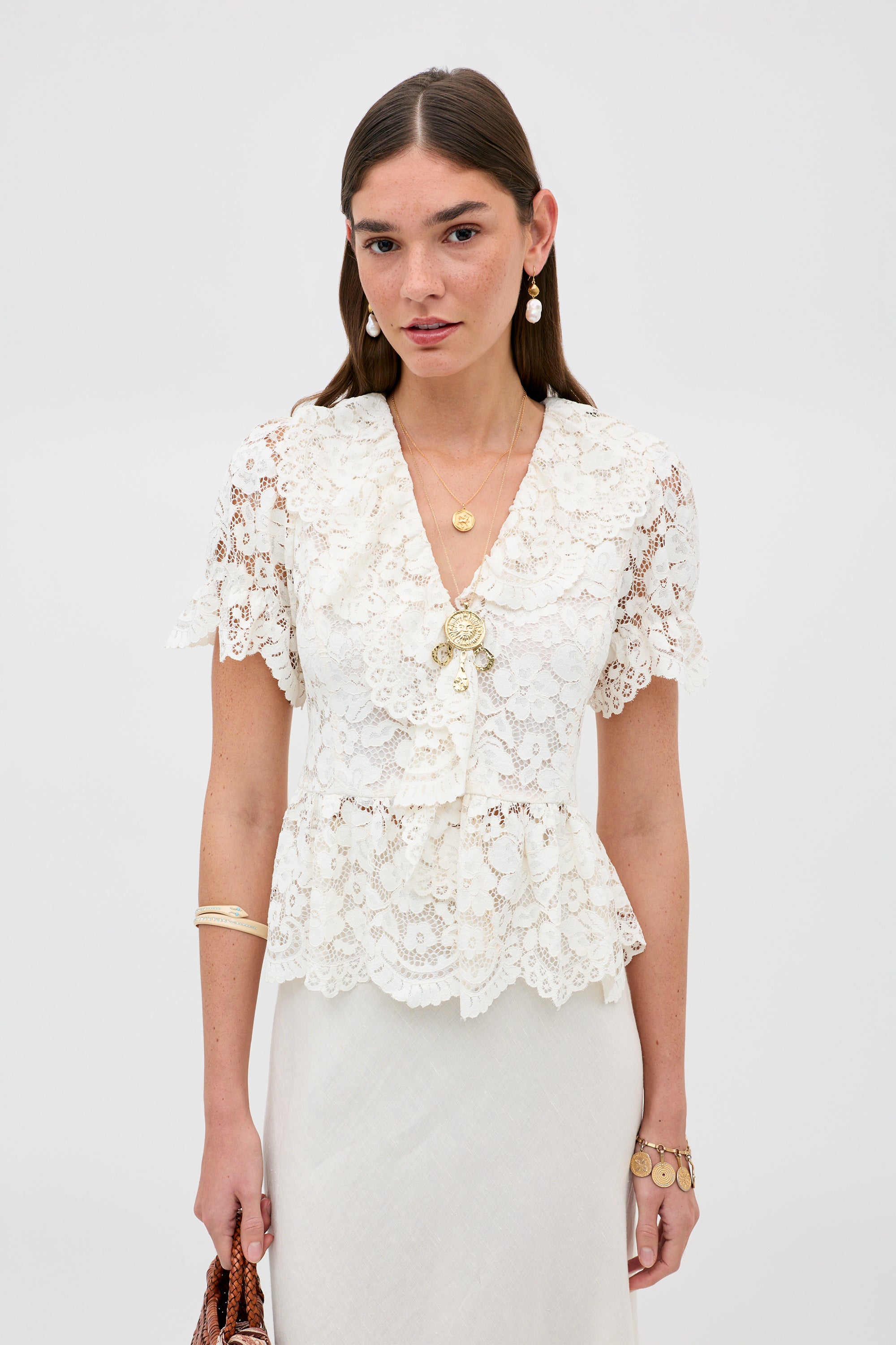 Dollie Lace Top in Cream | RIXO USA ⋆