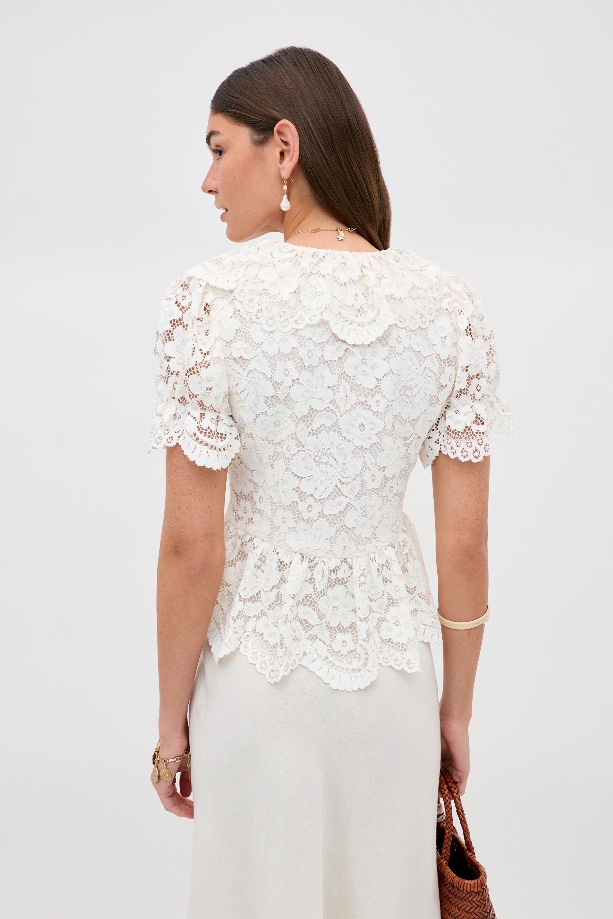 Dollie Lace Top in Cream | RIXO ⋆