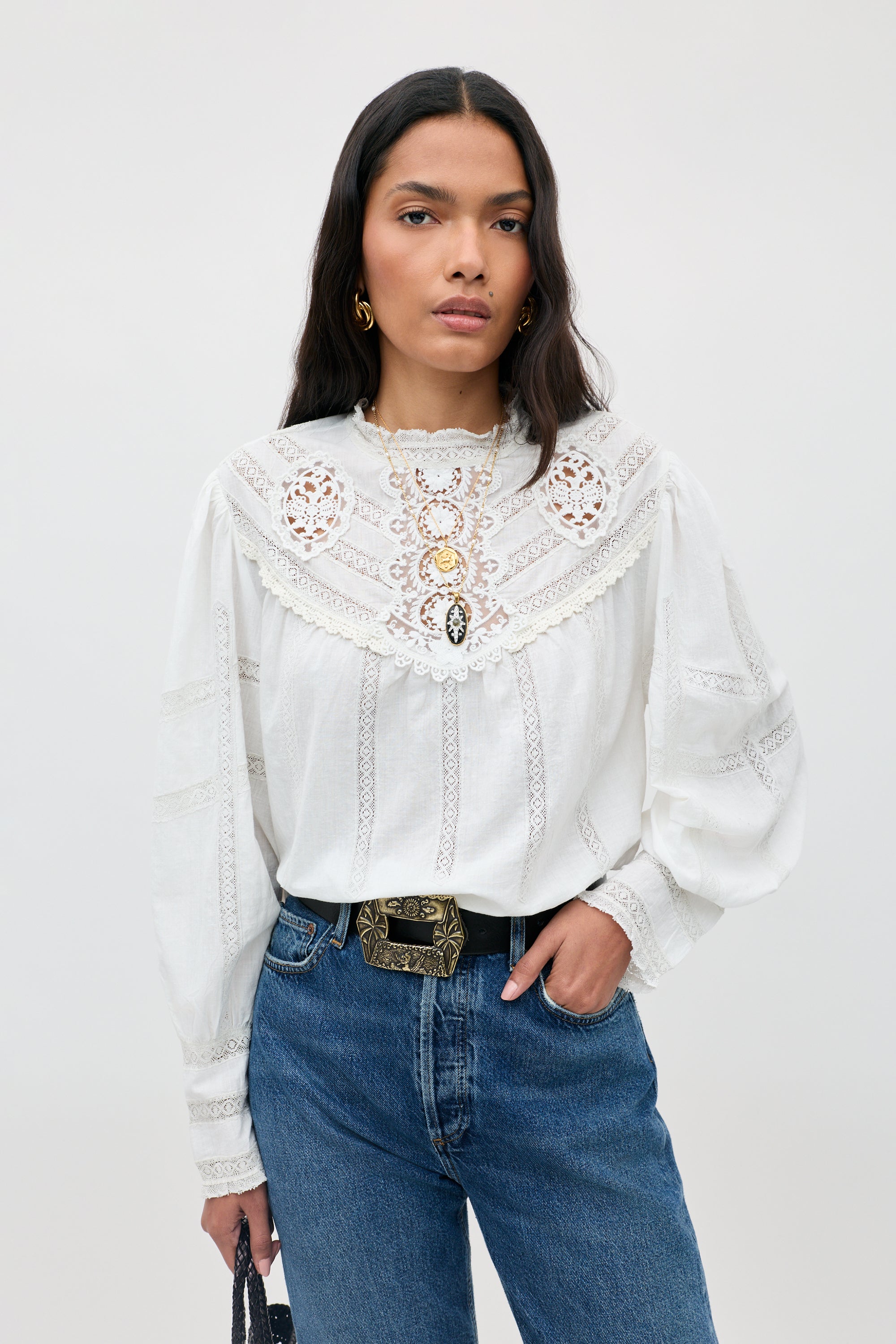 Tamzin Cotton Top in Cream | RIXO USA ⋆