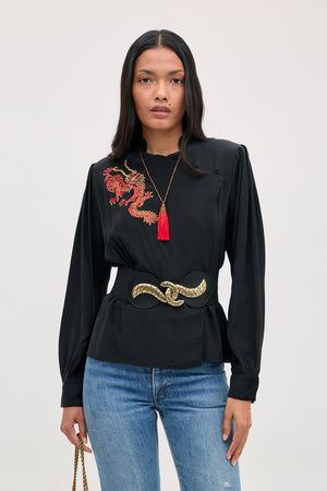 Sylvie Rose -  Dragon Embroidery Red