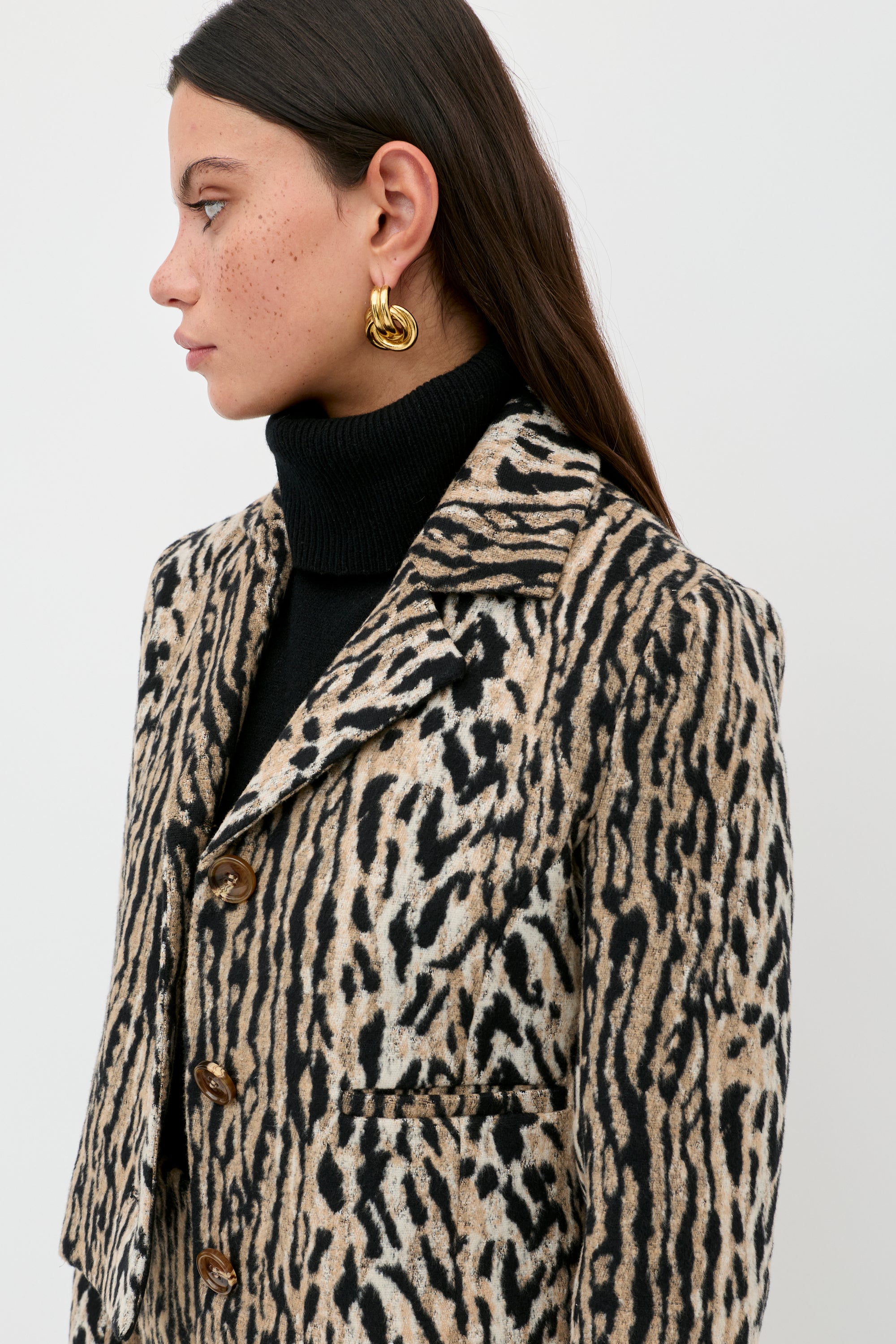Leila Leopard Jacket in Bohemia Leopard Brown | RIXO ⋆