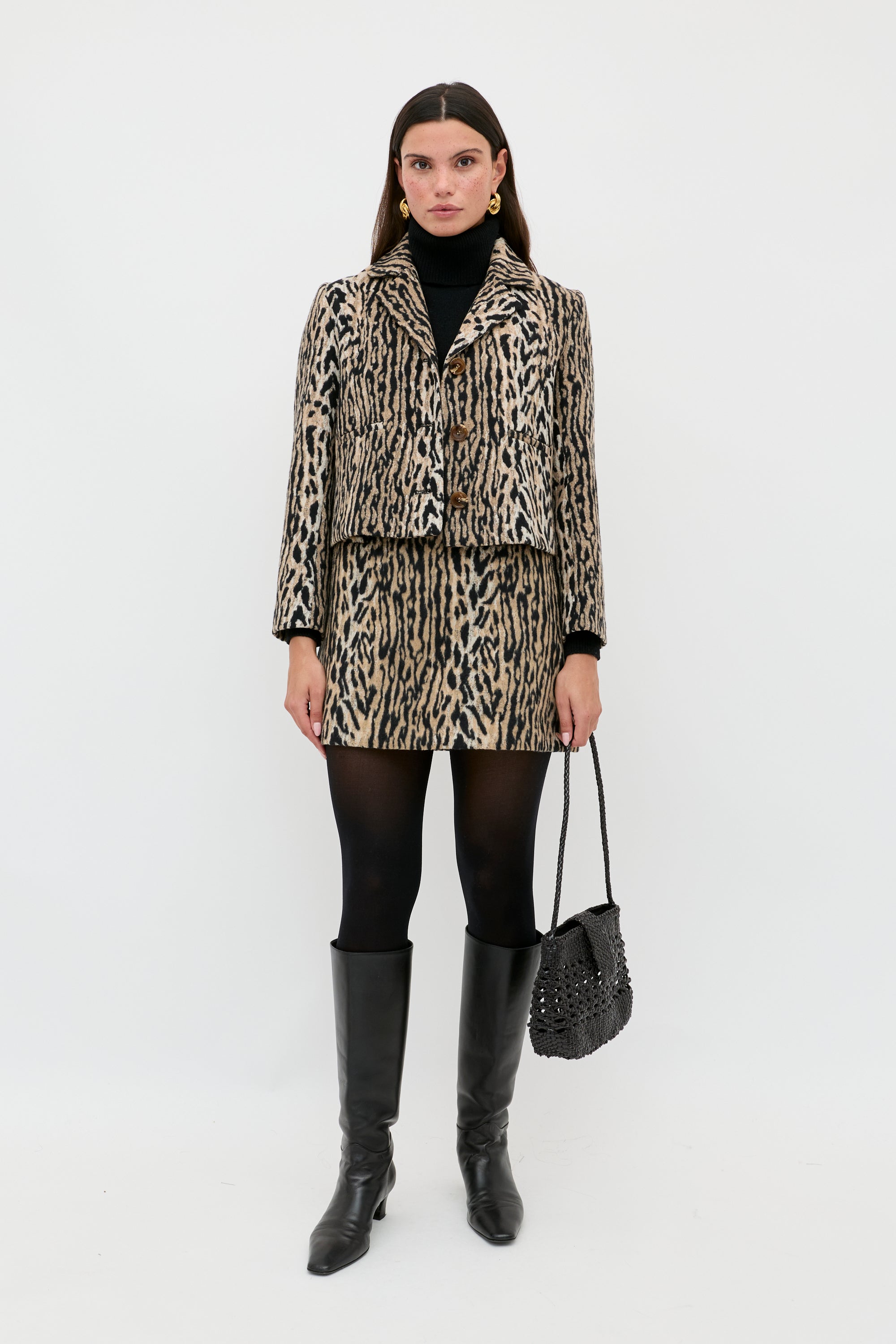 Leila Leopard Jacket in Bohemia Leopard Brown | RIXO USA ⋆