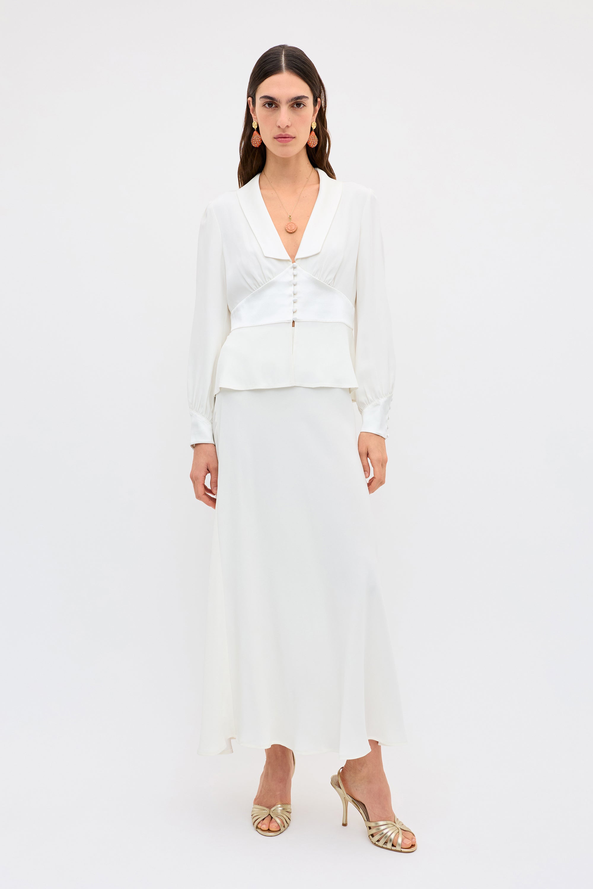 Adeline Silk Top in Ivory | RIXO USA ⋆
