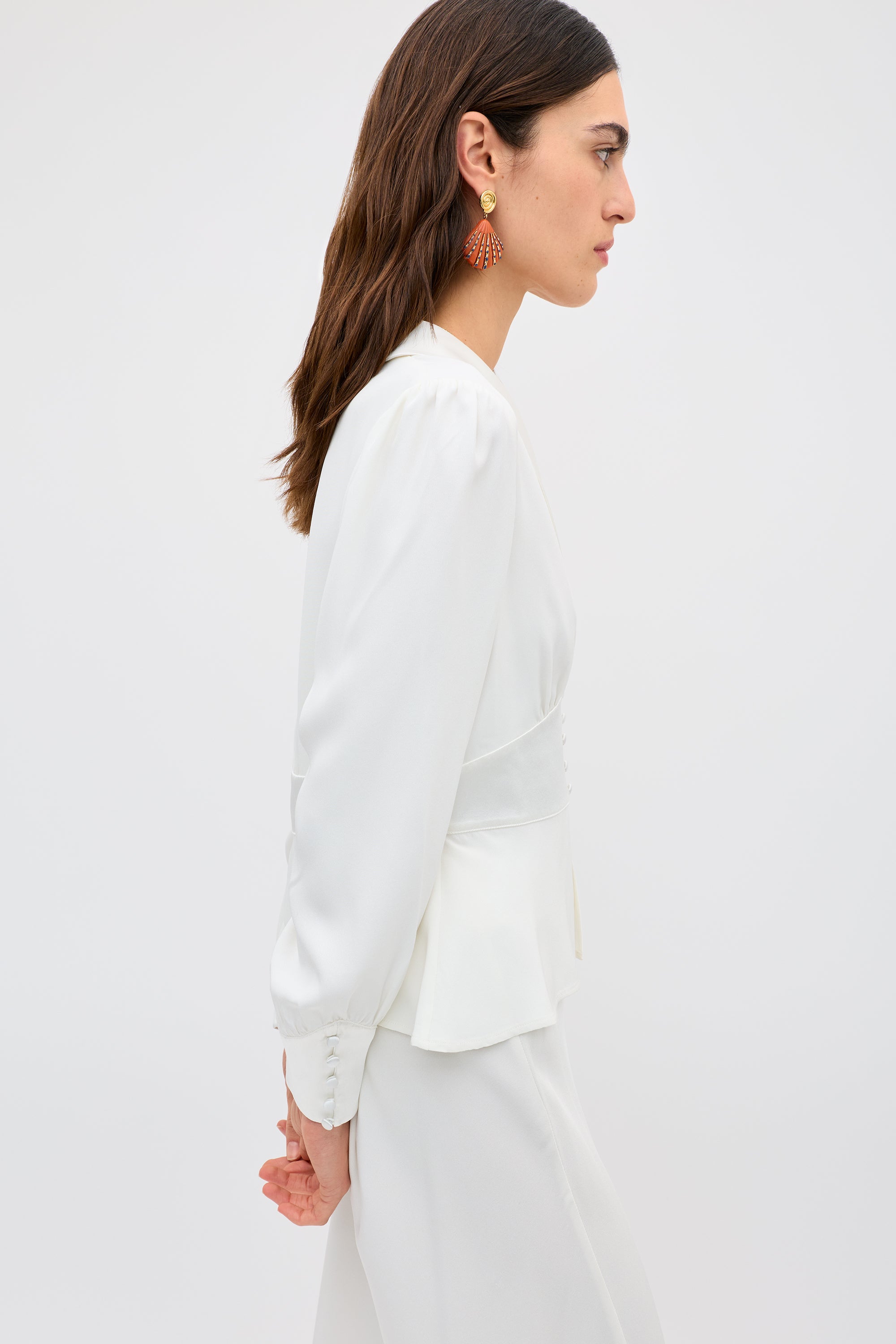 Adeline Silk Top in Ivory | RIXO USA ⋆