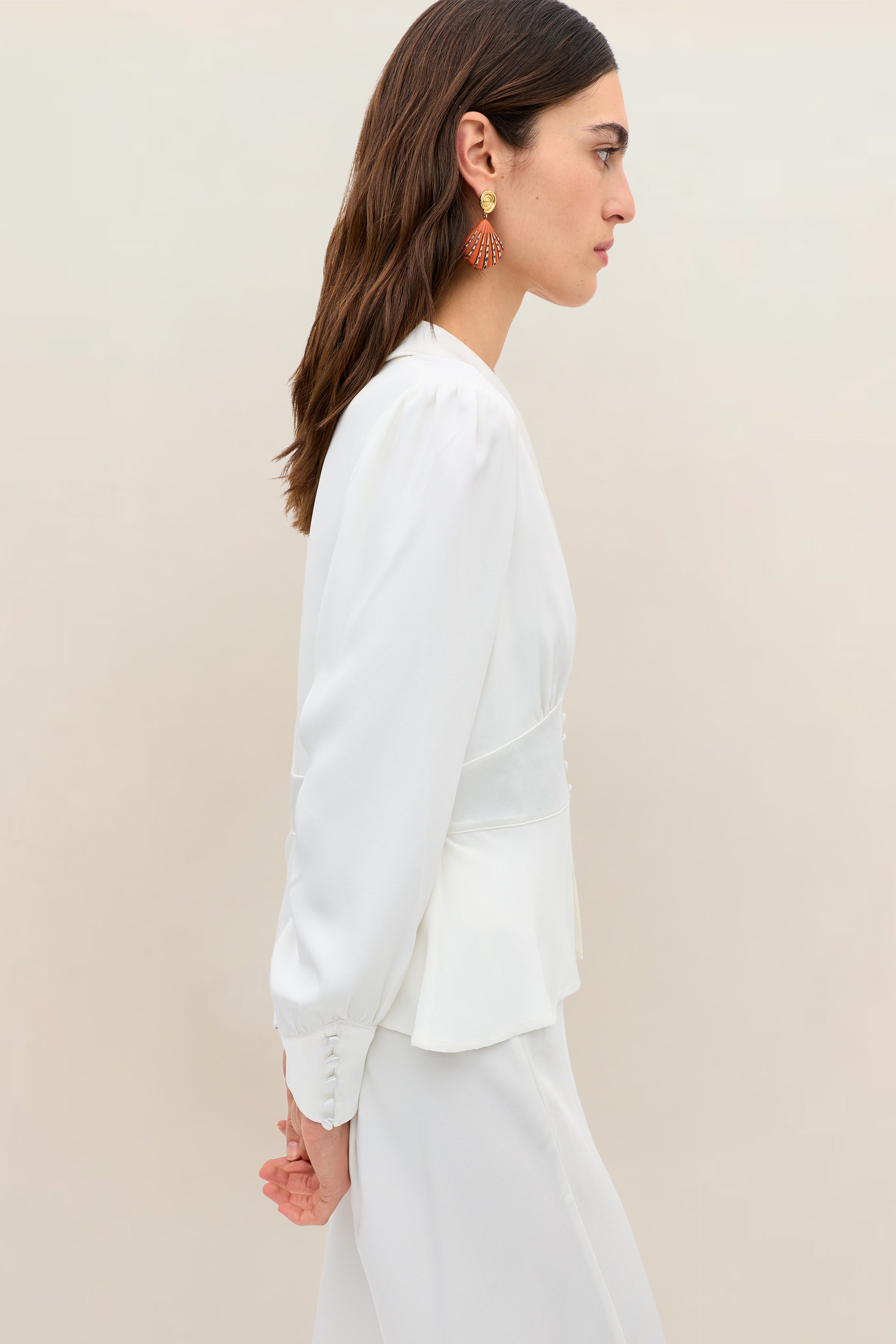 Adeline Silk Top in Ivory | RIXO Worldwide ⋆