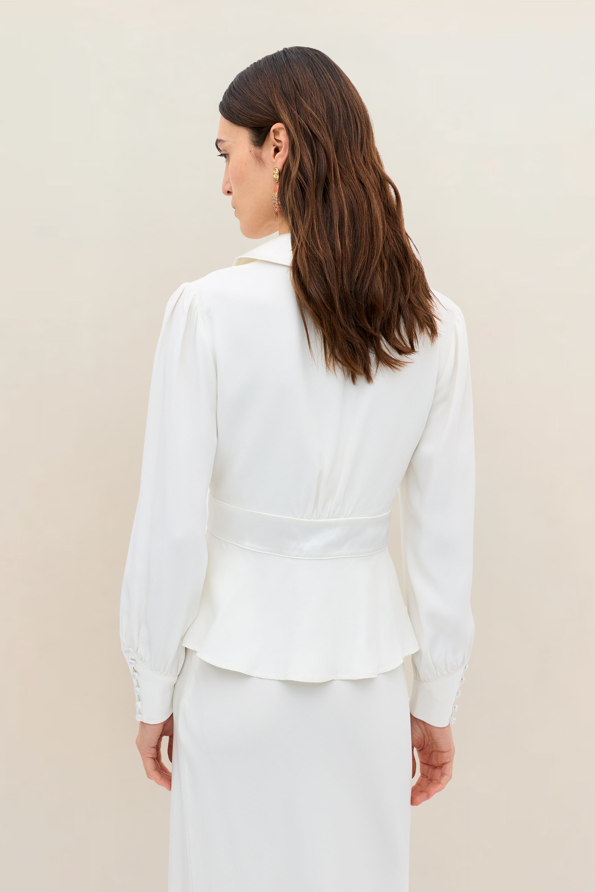 Adeline Silk Top in Ivory | RIXO USA ⋆