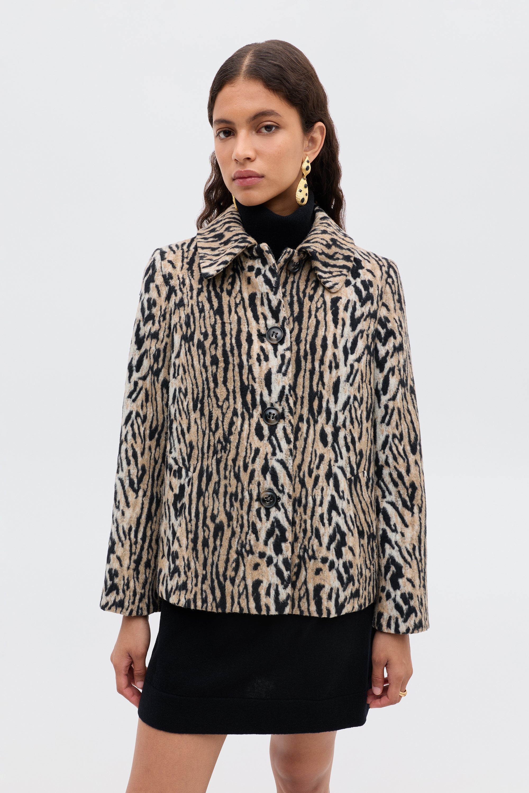 Tommie Leopard Jacket in Brown Bohemia Leopard | RIXO USA ⋆