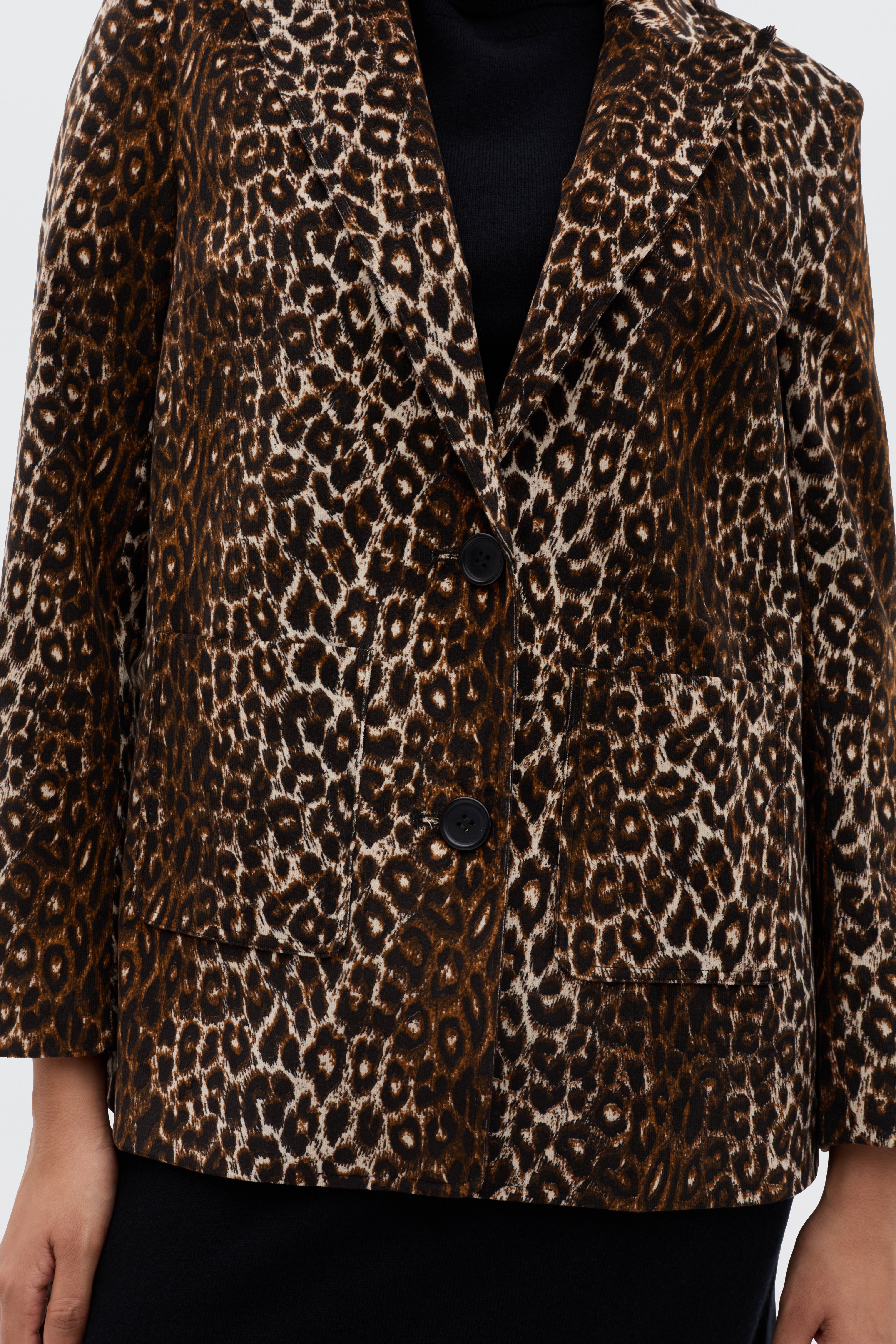 Xander Jacket in Brown Lyra Leopard Black