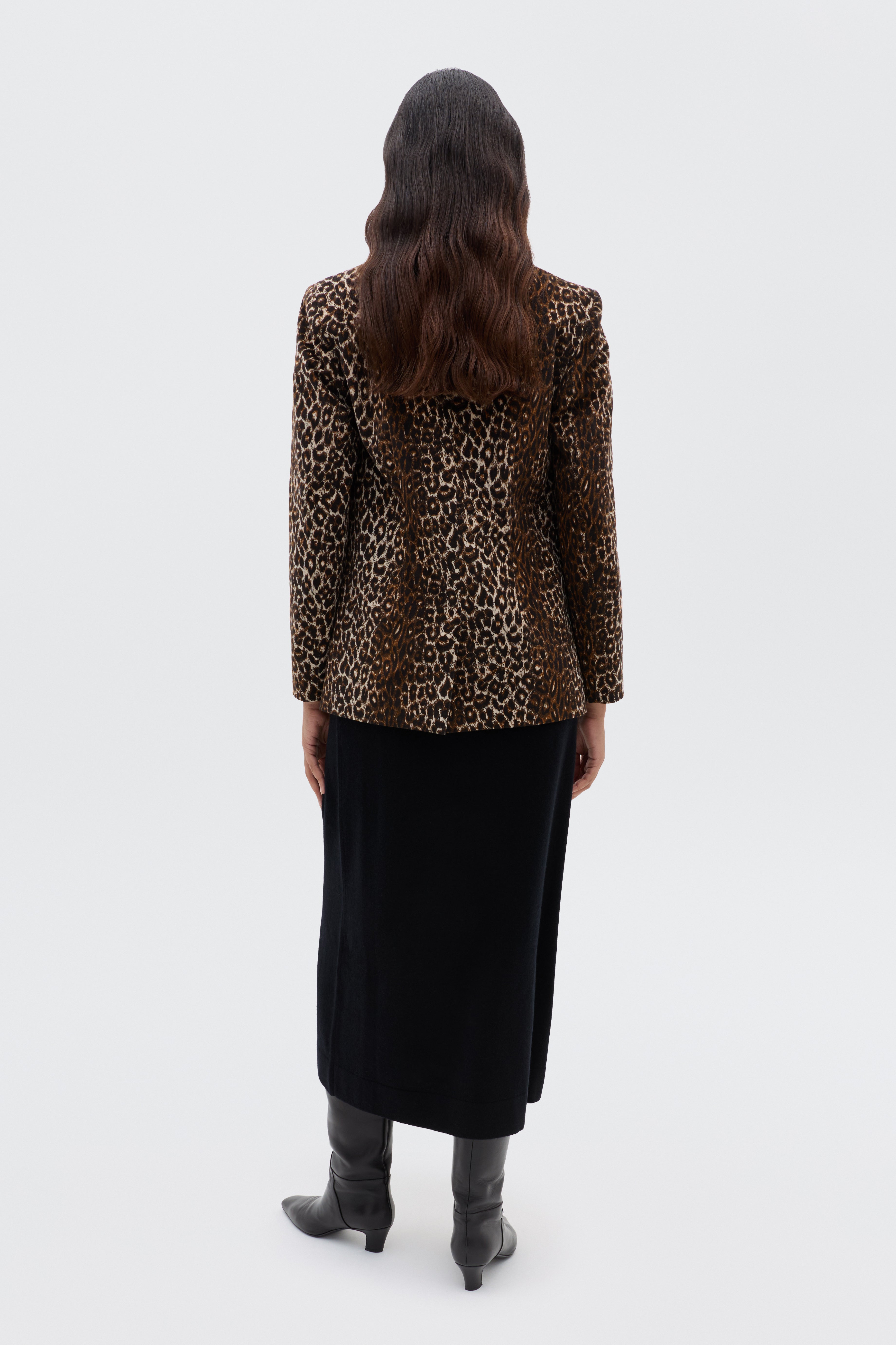 Xander Corduroy Jacket in Brown Lyra Leopard Black | RIXO USA ⋆