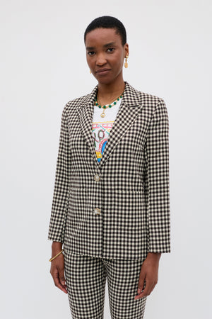 Xander  -  Italian Check Yarn Dyed Brown