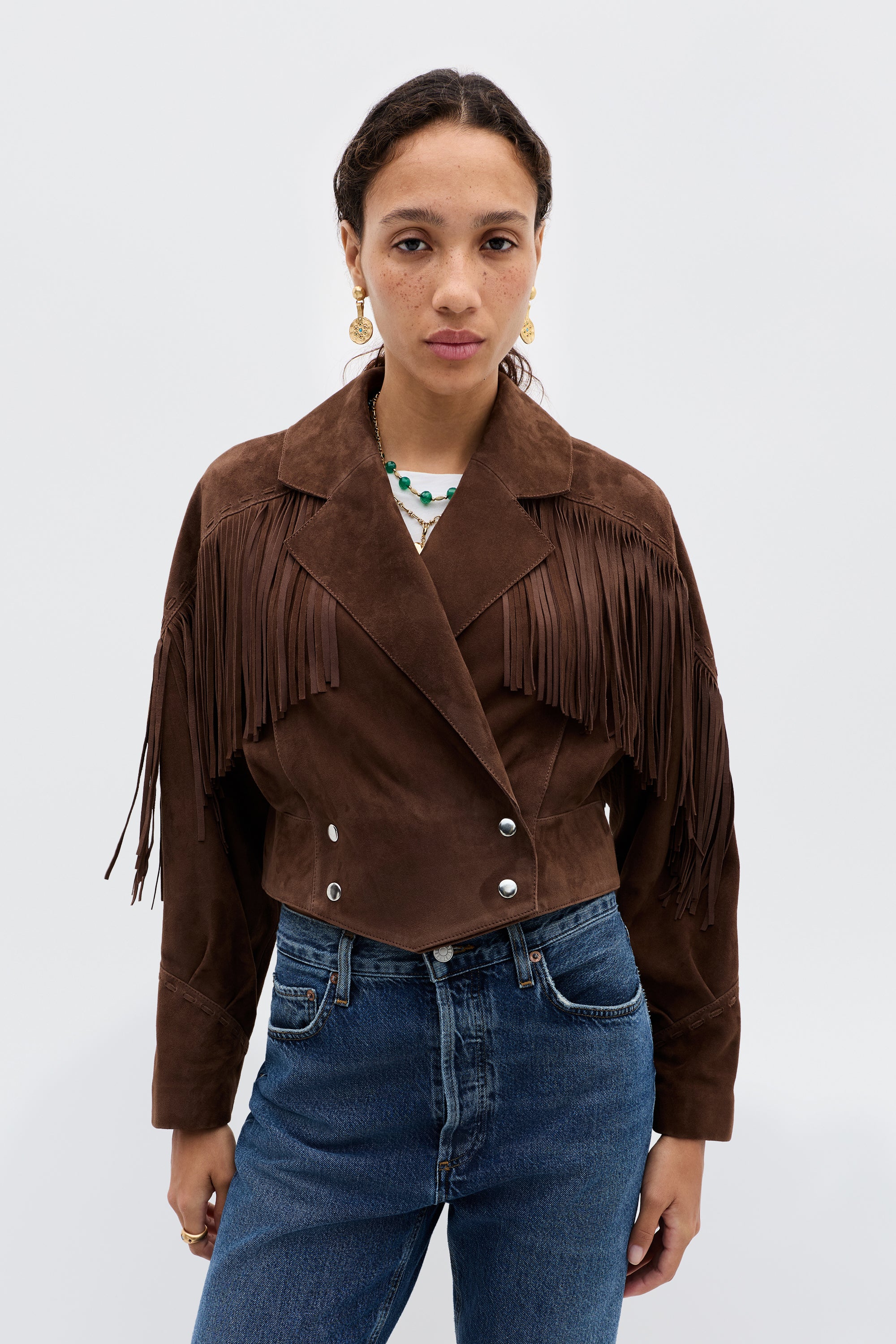 Darragh Suede Jacket in Brown | RIXO USA ⋆
