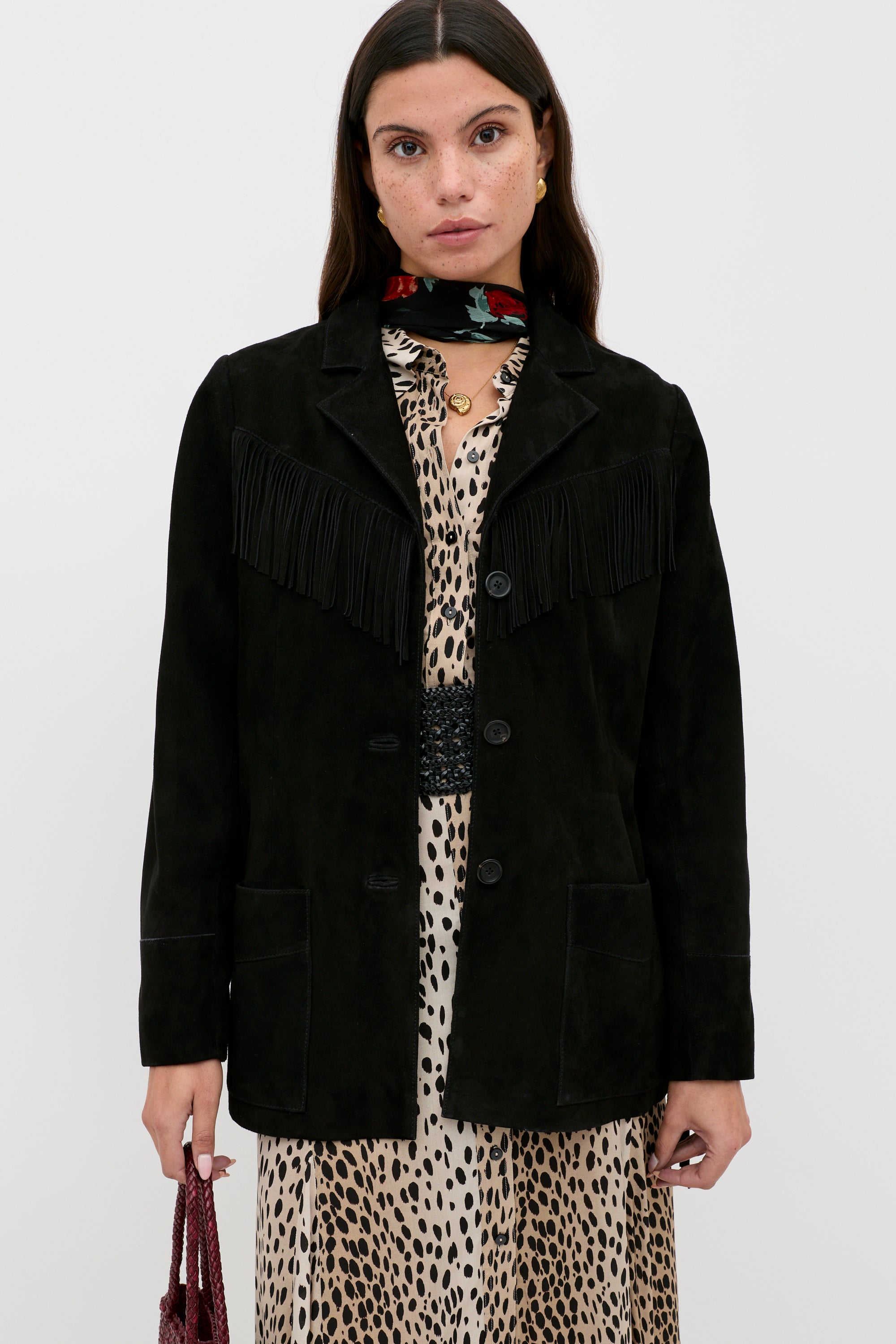 Teagan Suede Jacket in Black | RIXO USA ⋆