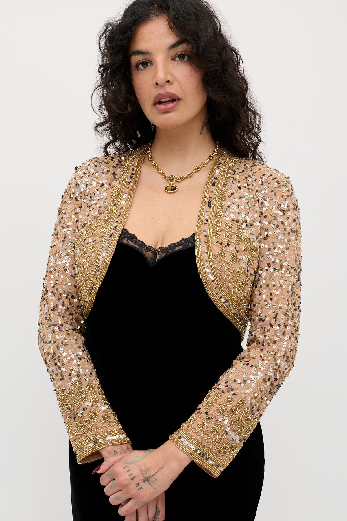 Cliona  -  Art Deco Embellishment Antique Gold