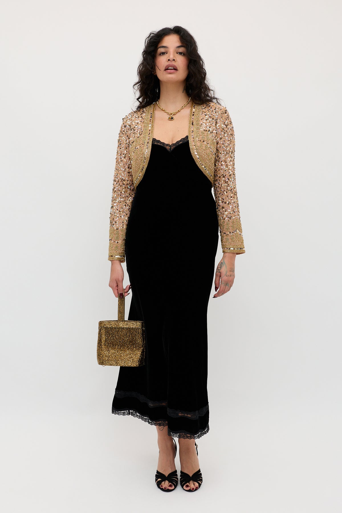 Cliona  -  Art Deco Embellishment Antique Gold