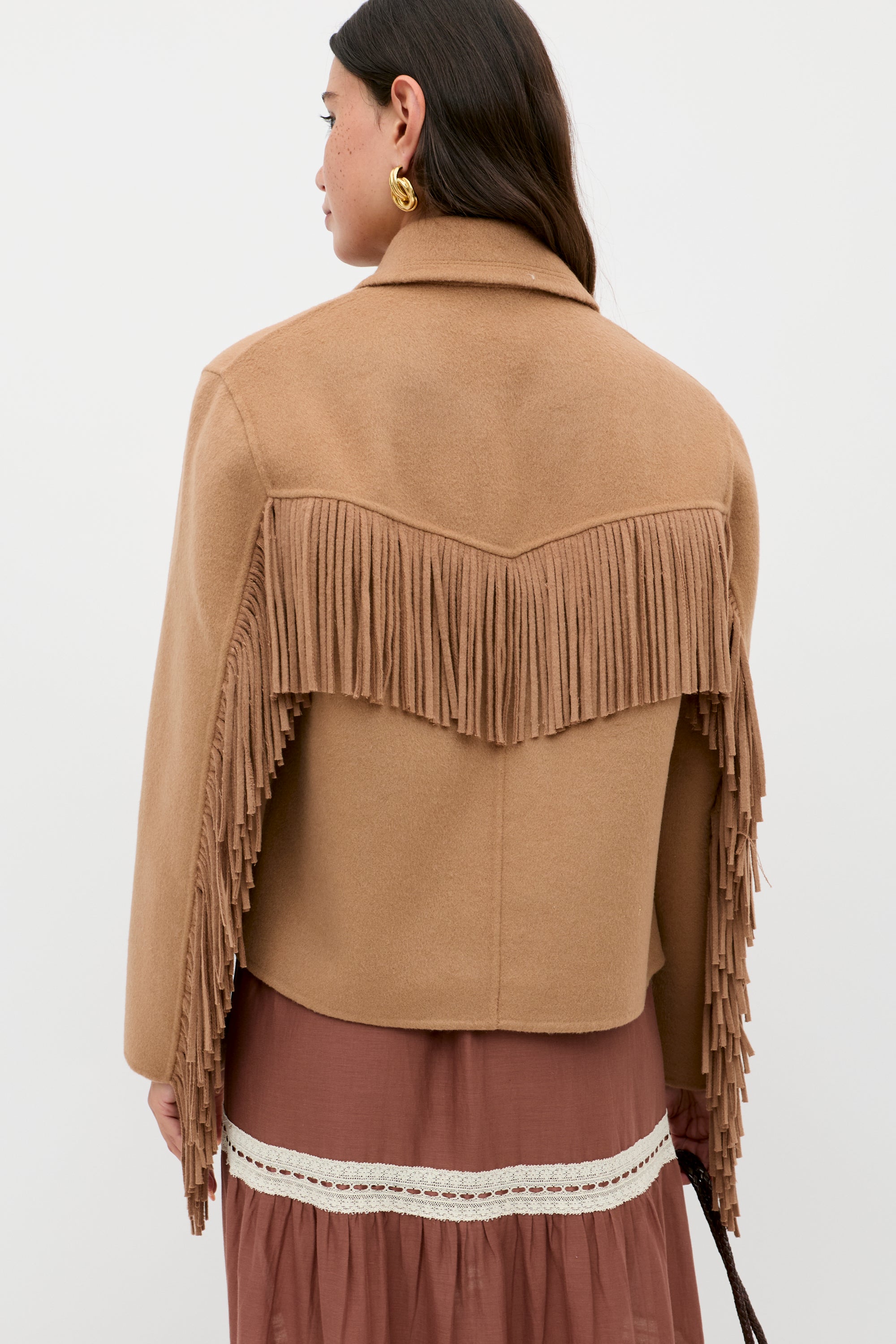 【Eaphi】back ribbon classy jacket / camel Quigley Jacket