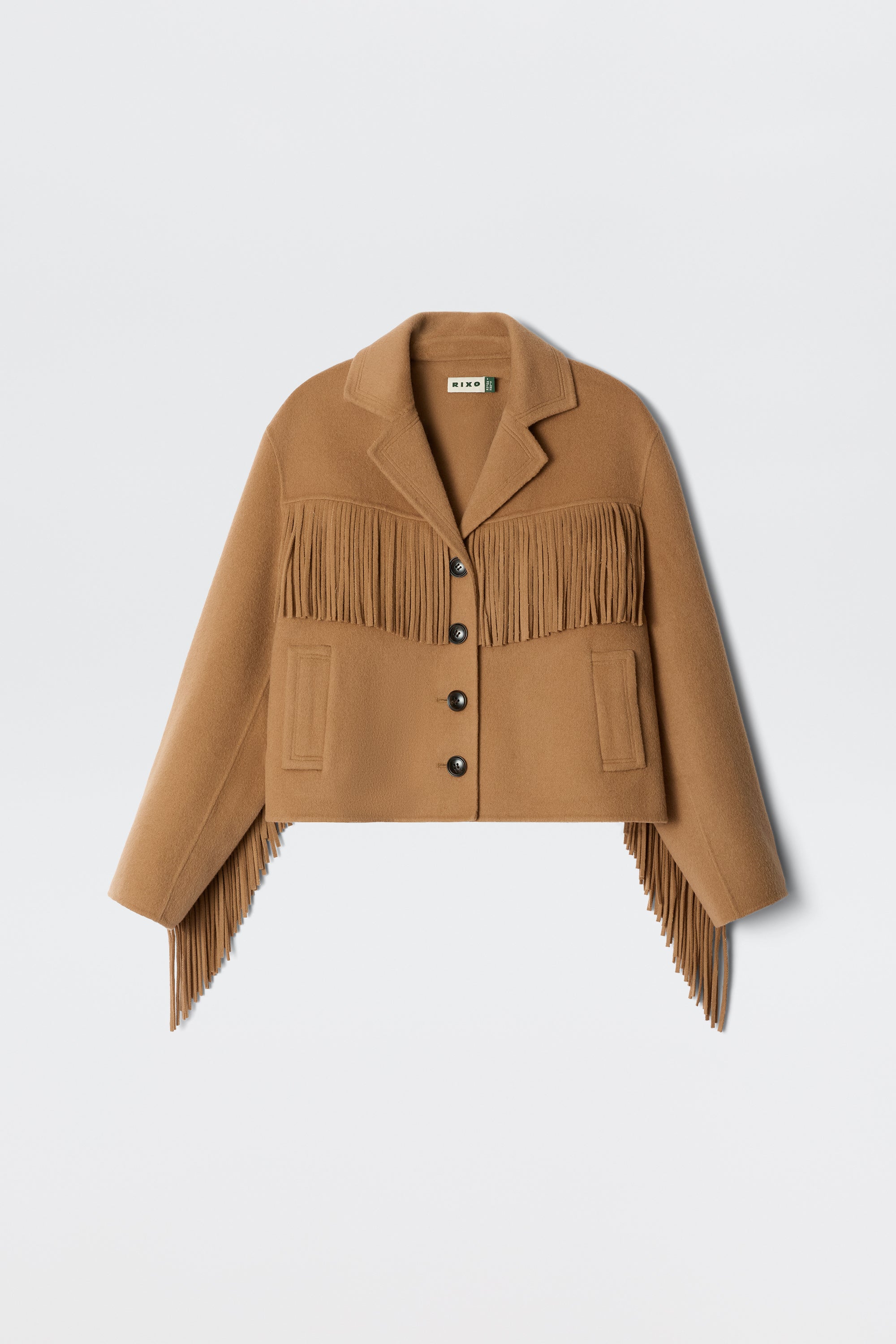 Ashleigh Wool Jacket in Brown Camel | RIXO USA ⋆