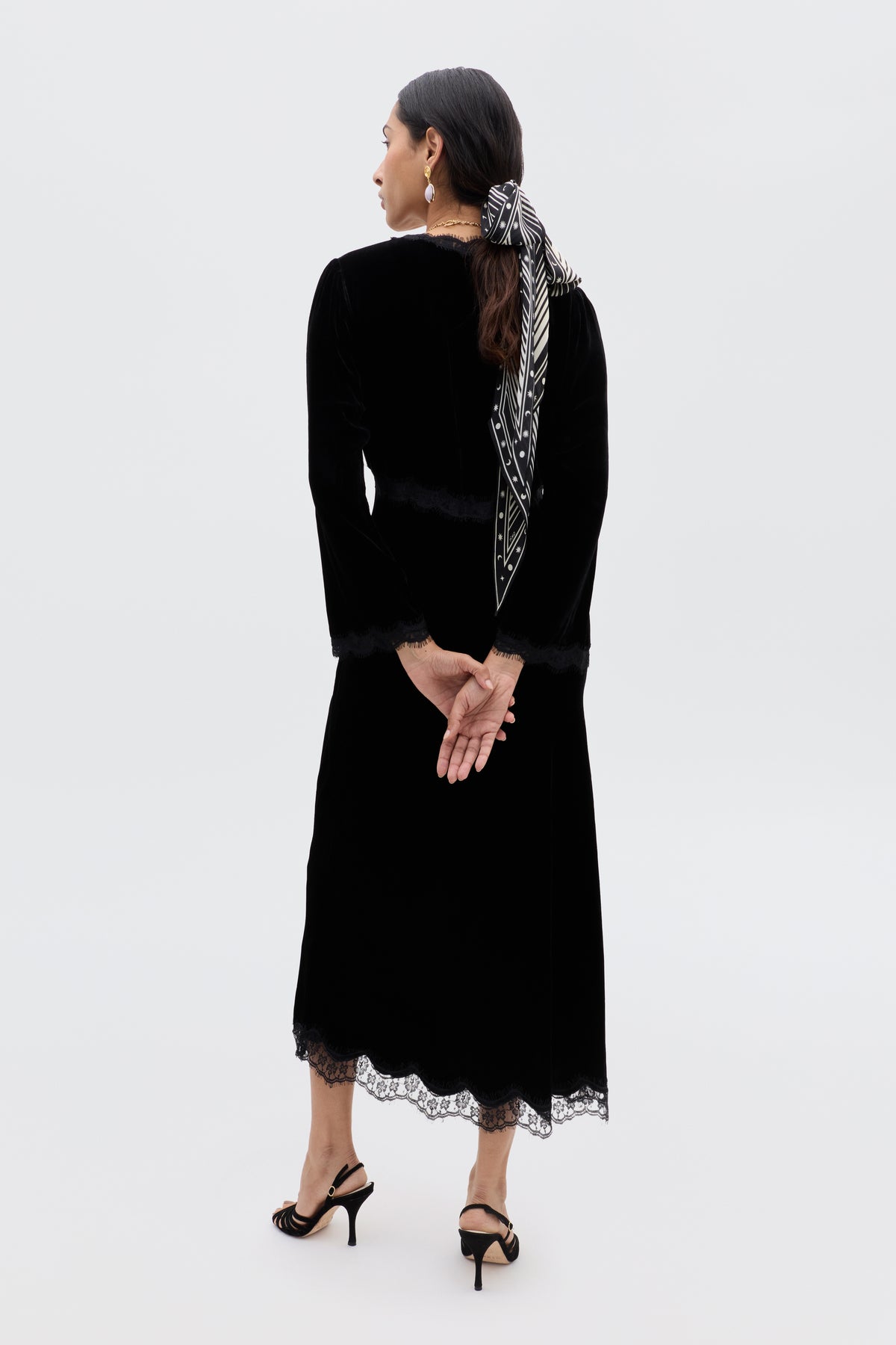 Nara Silk Scarf in Starstruck Black | RIXO USA Nara Silk Scarf in Starstruck Black | RIXO USA