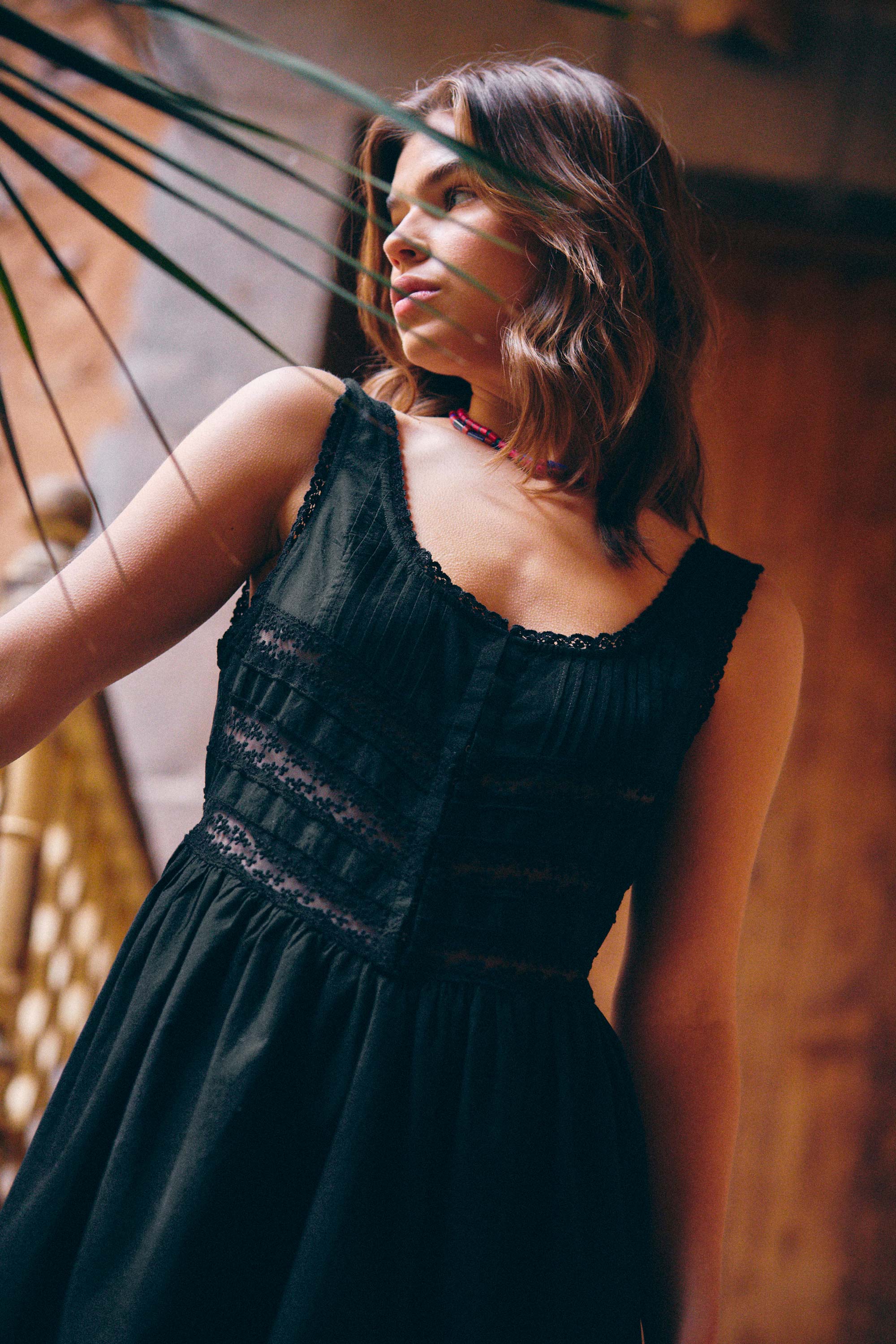 Bonita Cotton Mini Dress in Black | RIXO USA ⋆