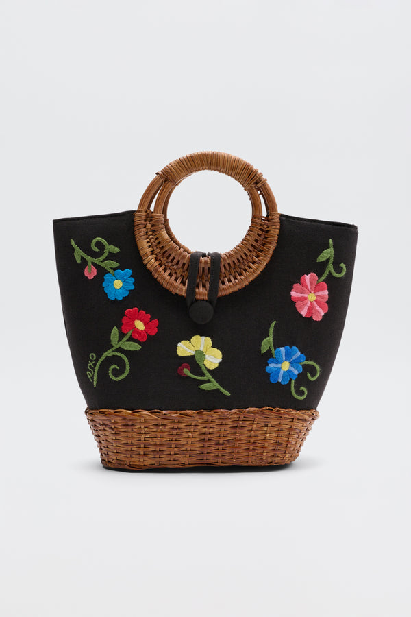 Zelene  -  Ombre Floral Embroidery Black