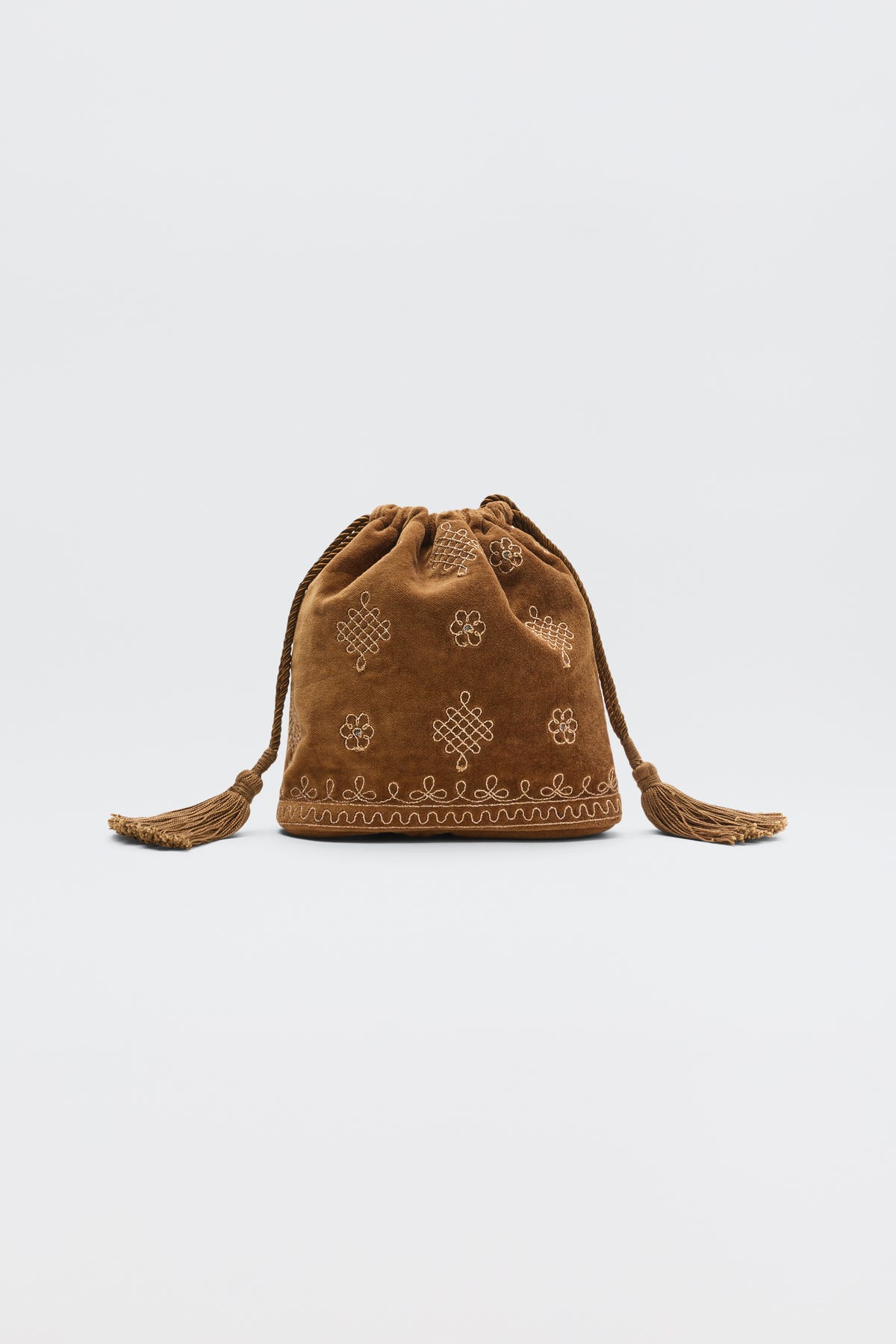 Orla  -  Waffle Soutache Embroidery Brown