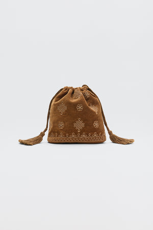 Orla  -  Waffle Soutache Embroidery Brown