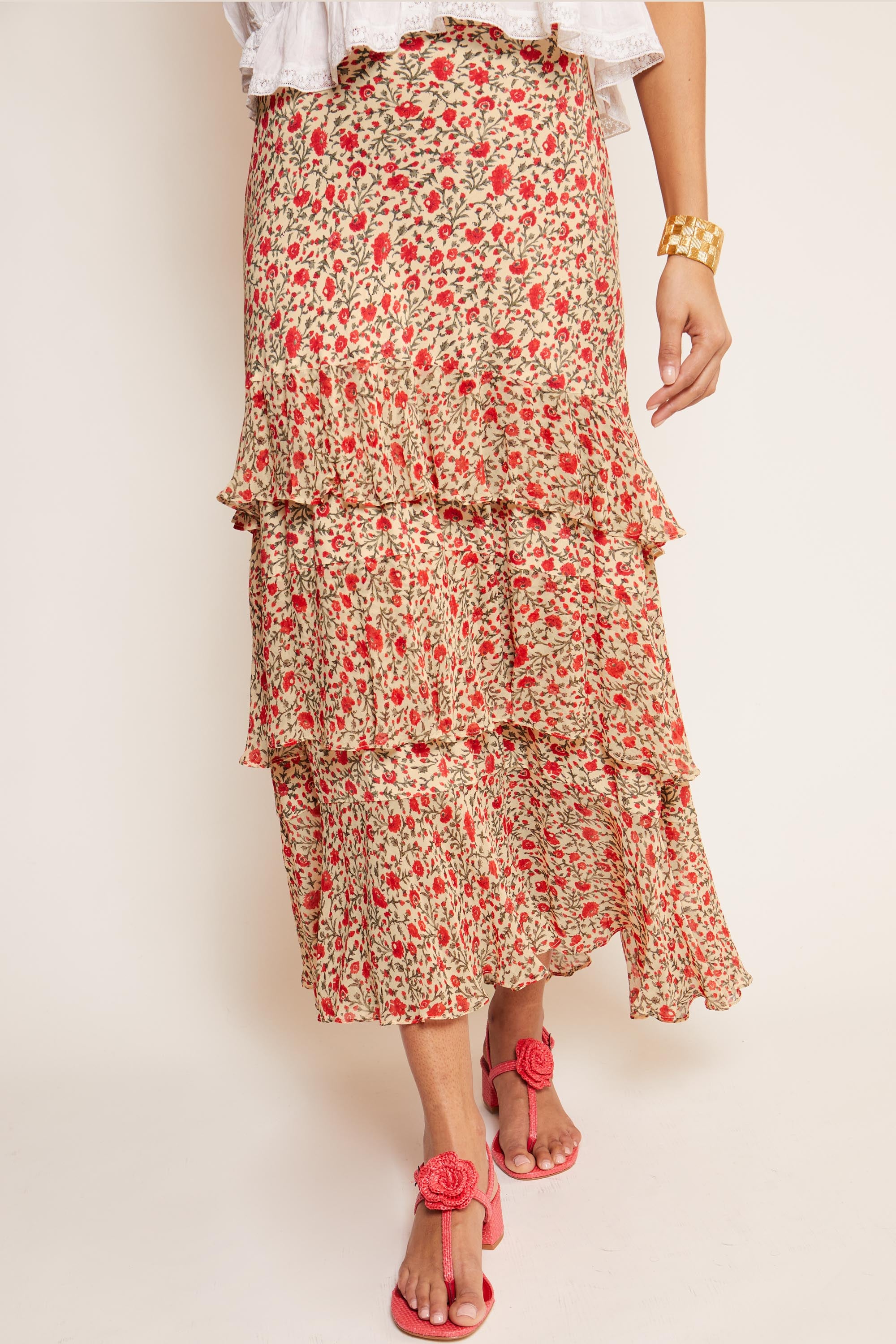 Floral midi skirt 4xl best sale