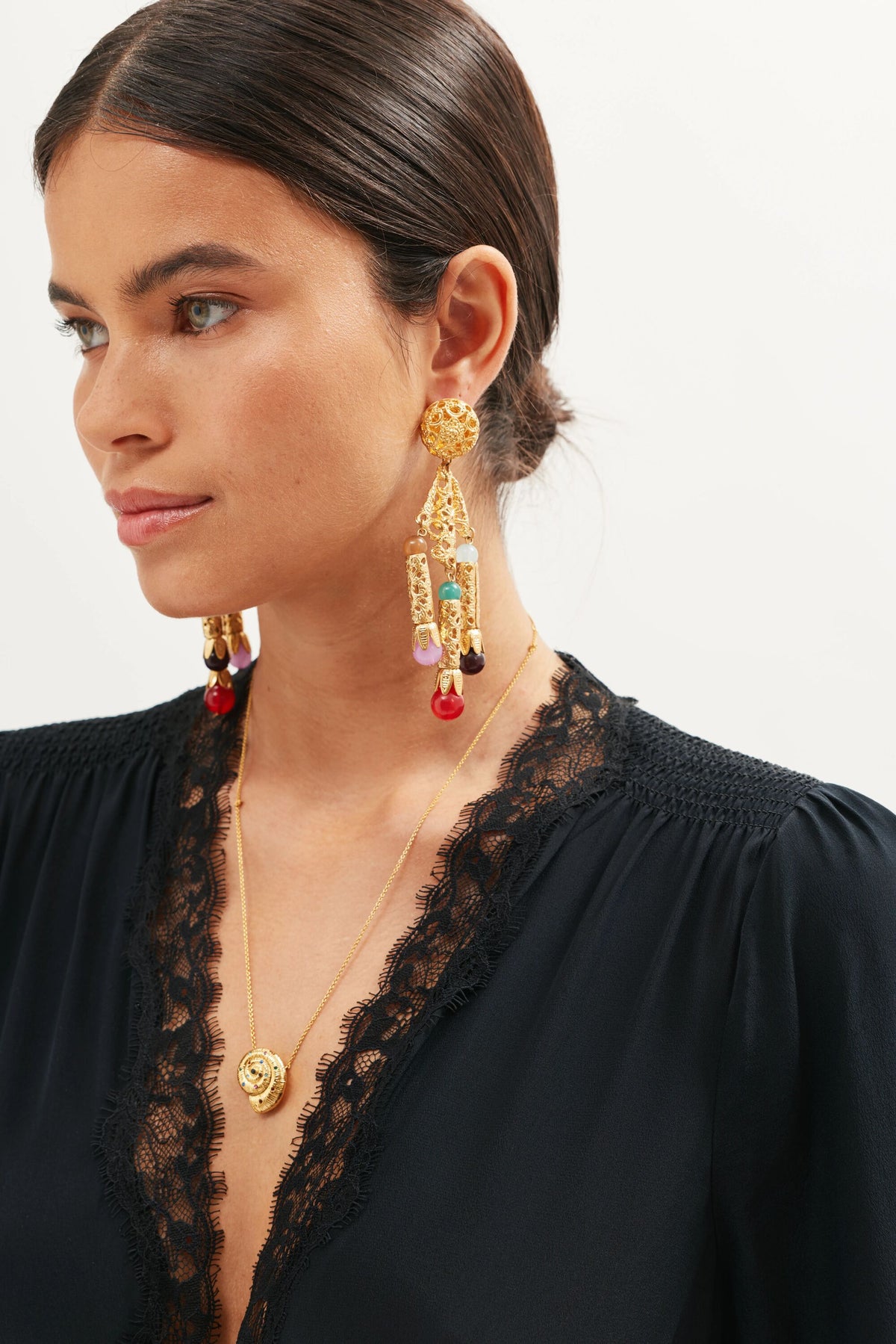 Taelia Necklace in Gold | RIXO USA Taelia Necklace in Gold | RIXO USA
