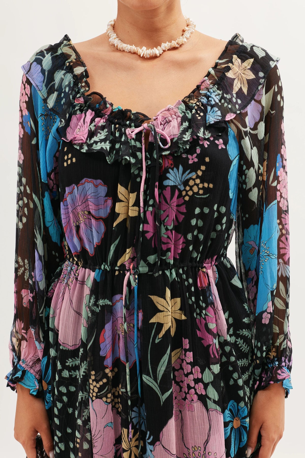 Alina Midi Dress in Bhatia Floral Black | RIXO USA Alina Midi Dress in Bhatia Floral Black | RIXO USA
