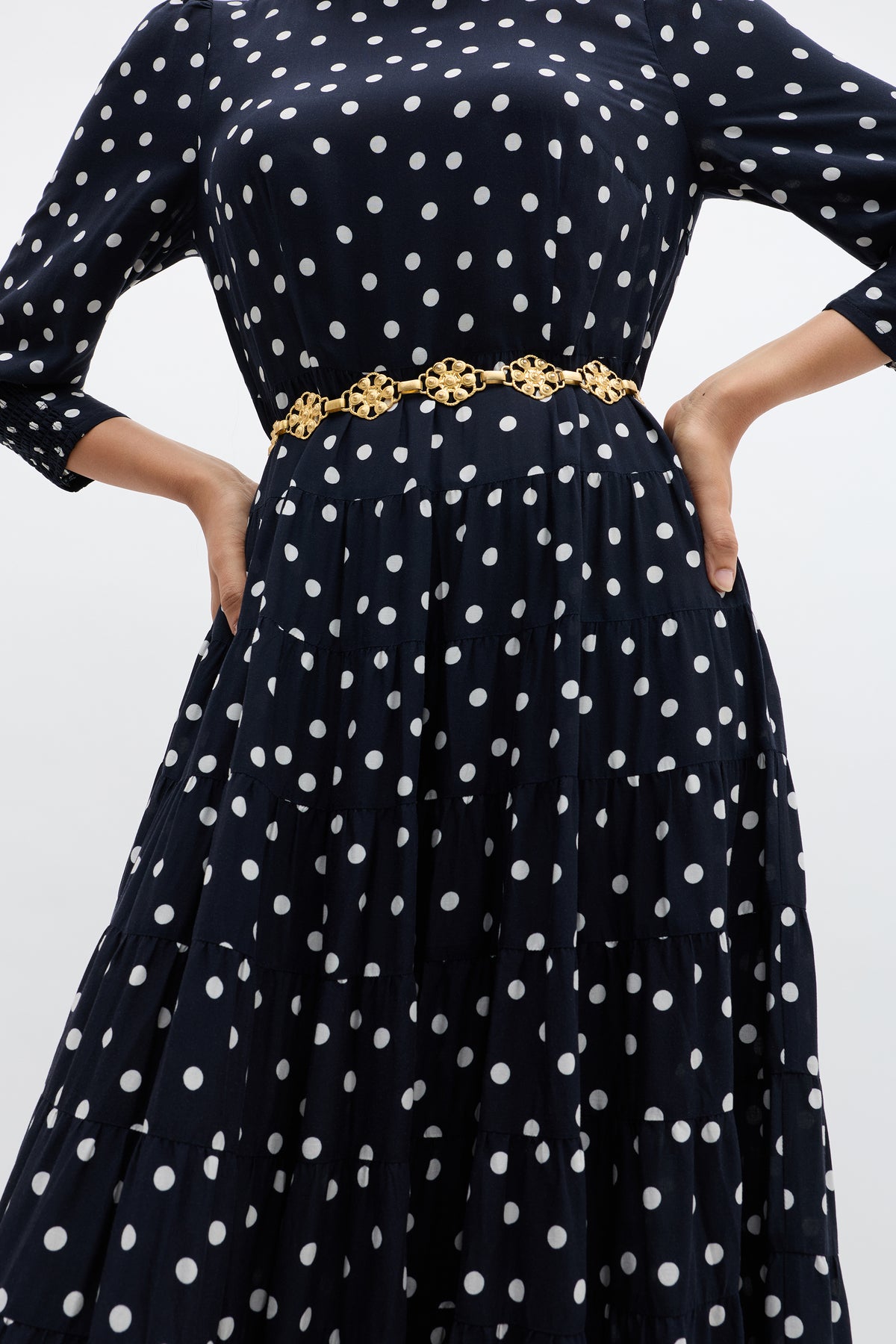 Tiana Gold-Plated Belt in Gold | RIXO USA Tiana Gold-Plated Belt in Gold | RIXO USA