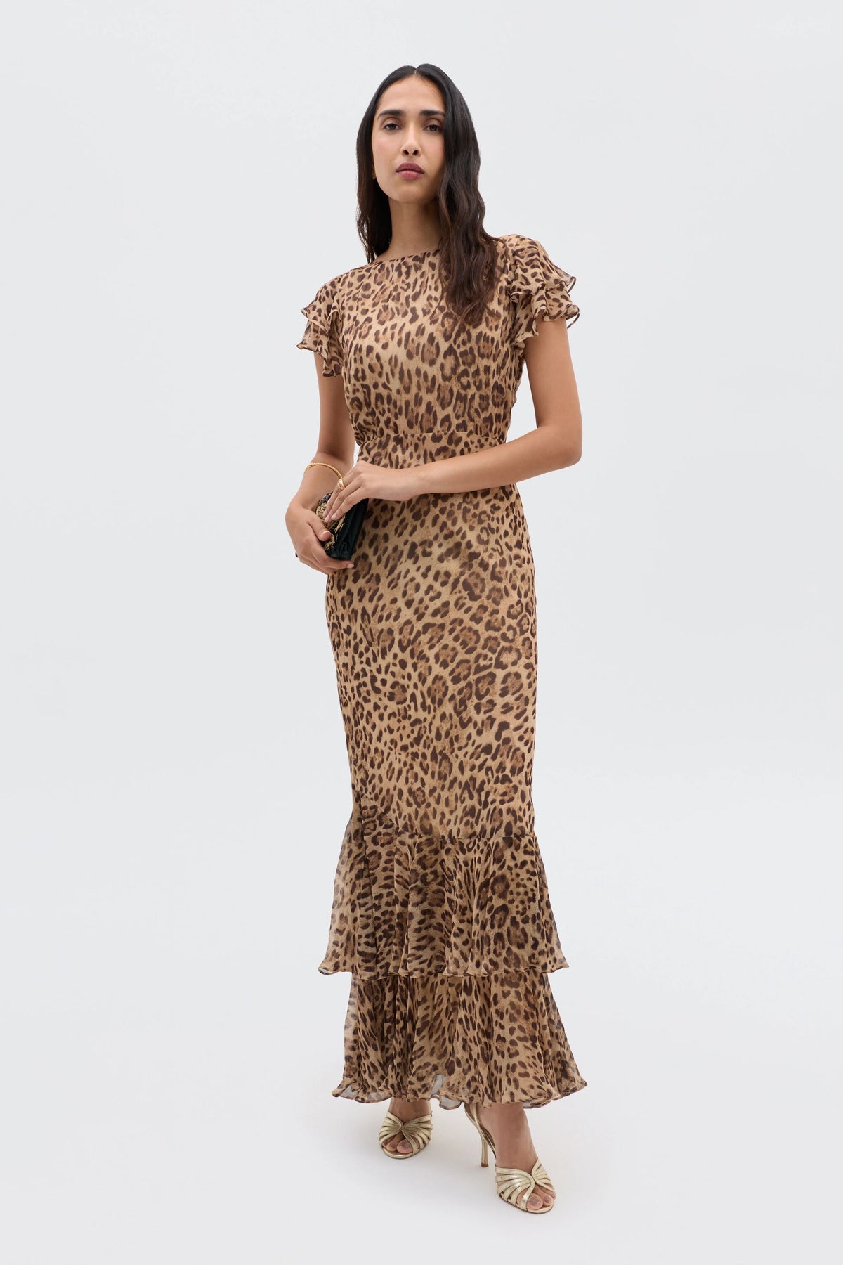 Ordinia Gown in Mila Leopard Brown | RIXO USA Ordinia Gown in Mila Leopard Brown | RIXO USA