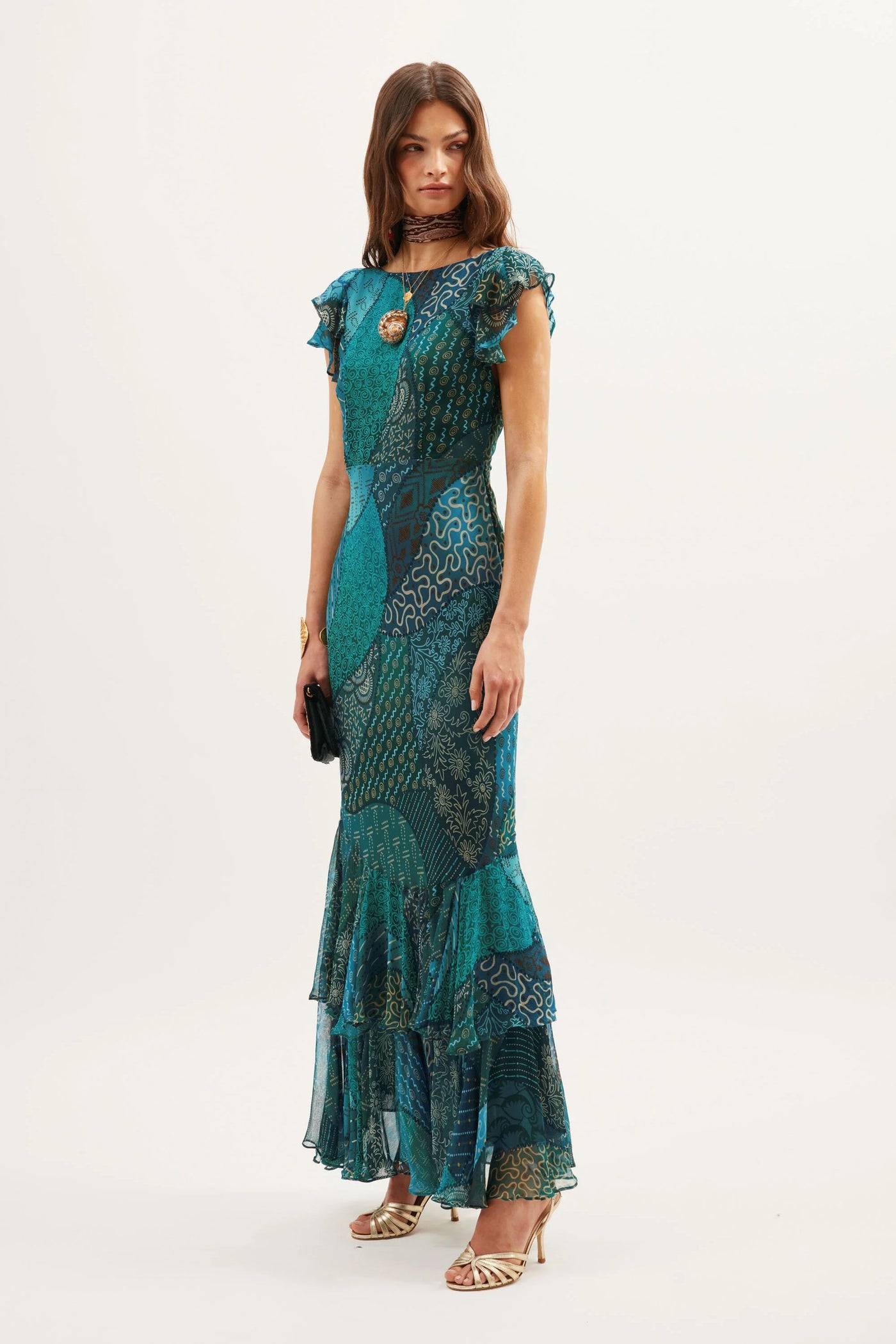 Ordinia Gown in Blue Ibiza Night Teal | RIXO USA Ordinia Gown in Blue Ibiza Night Teal | RIXO USA