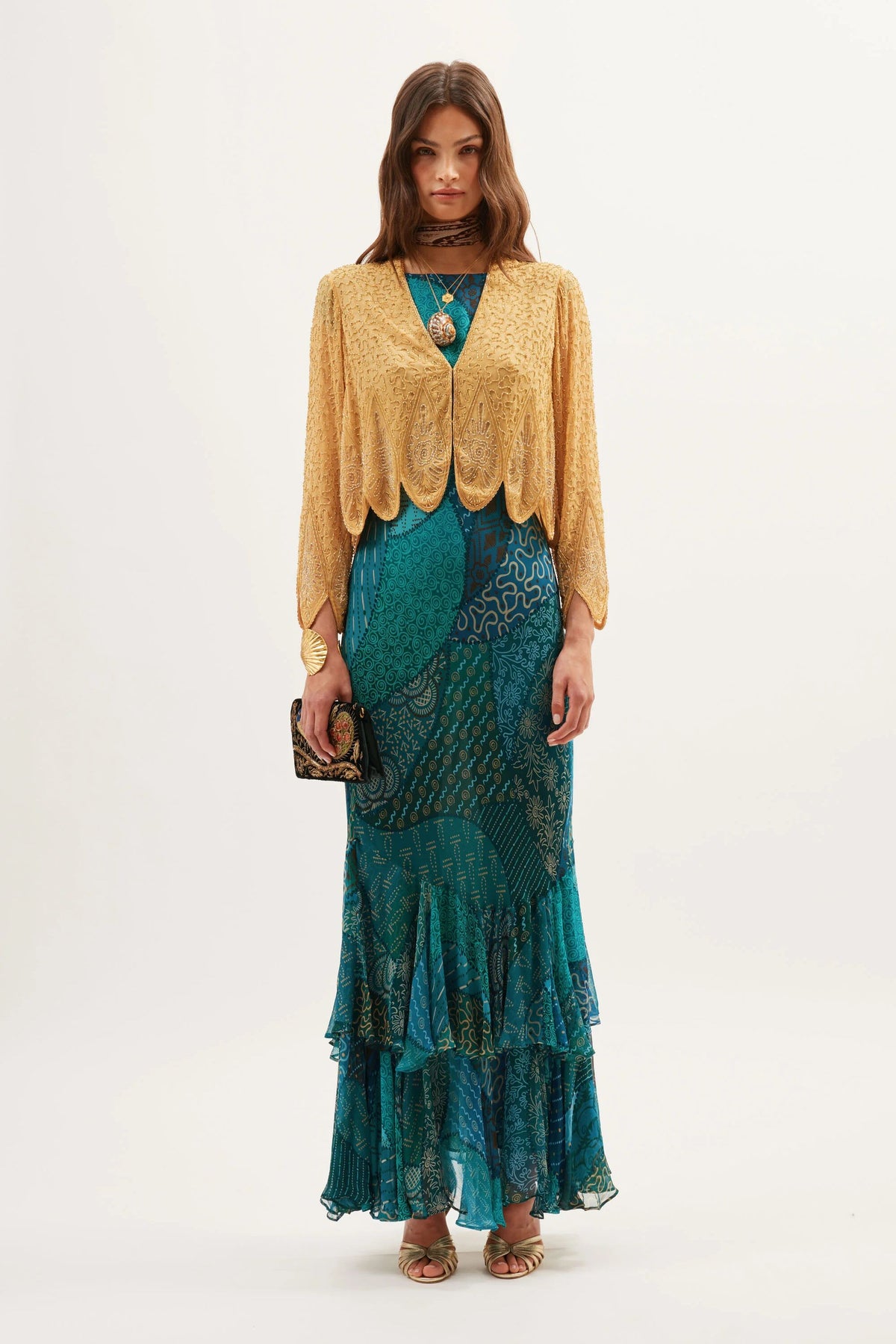 Mateo Beaded Jacket in Florence Embellishment Gold | RIXO USA Mateo Beaded Jacket in Florence Embellishment Gold | RIXO USA