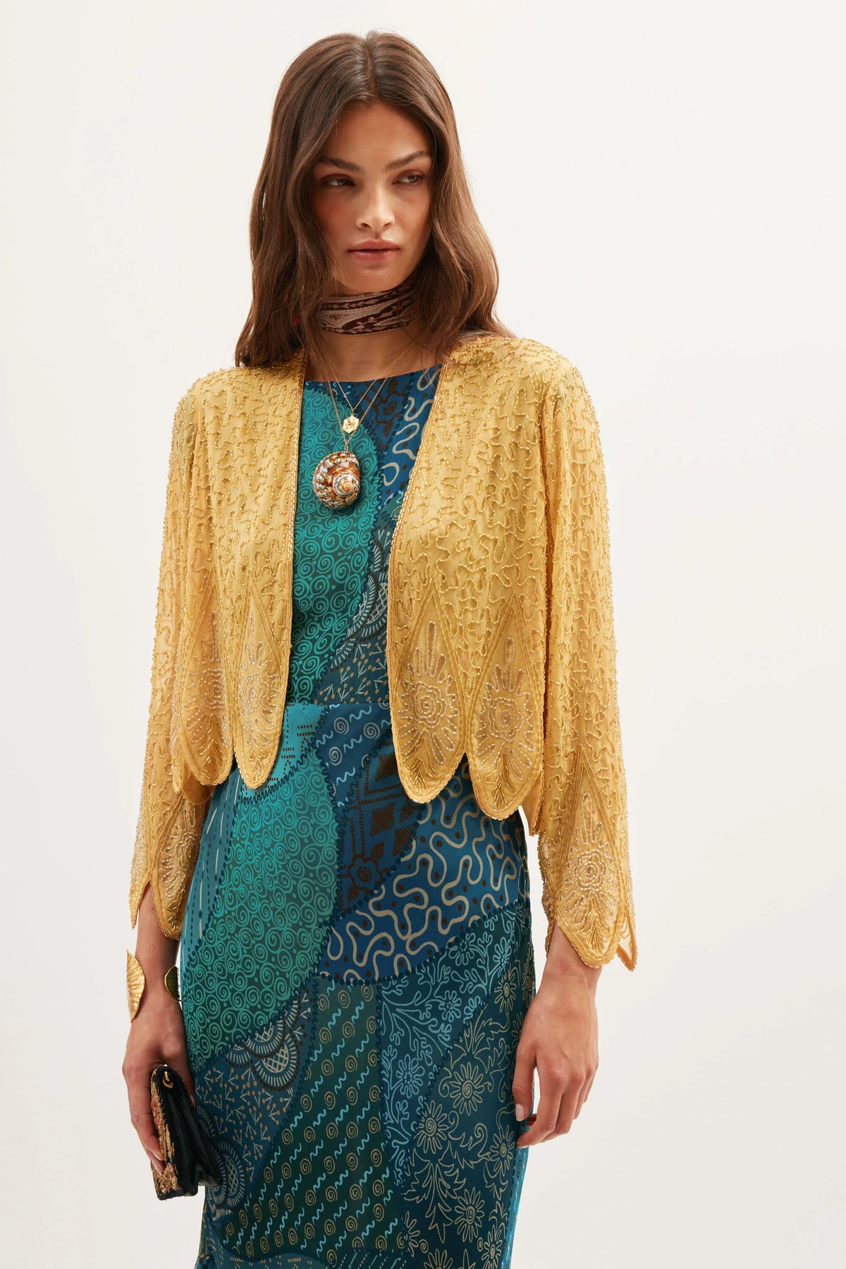 Mateo Beaded Jacket in Florence Embellishment Gold | RIXO USA Mateo Beaded Jacket in Florence Embellishment Gold | RIXO USA